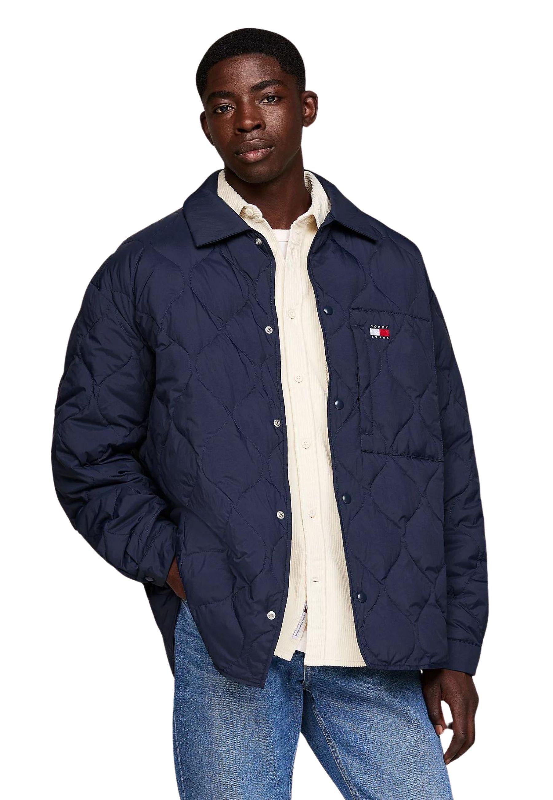 Giacca camicia casual fit imbottita in piuma 