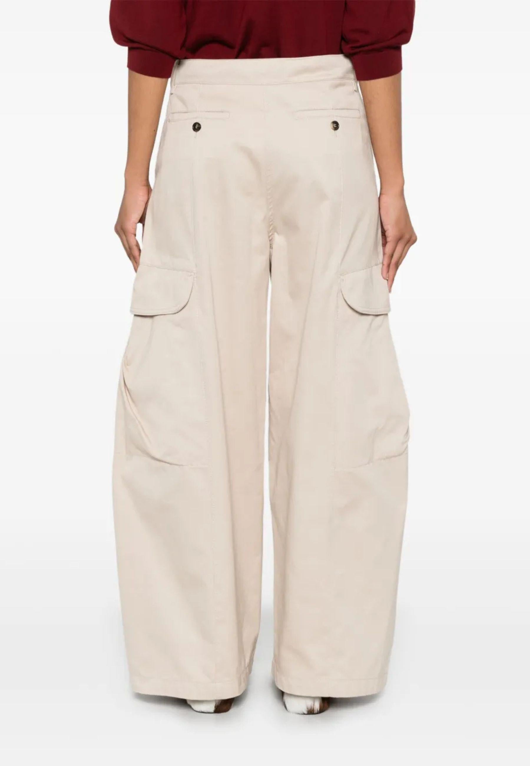 'S Max Mara - Pantaloni Rosatea in Cotone Beige Archivio 