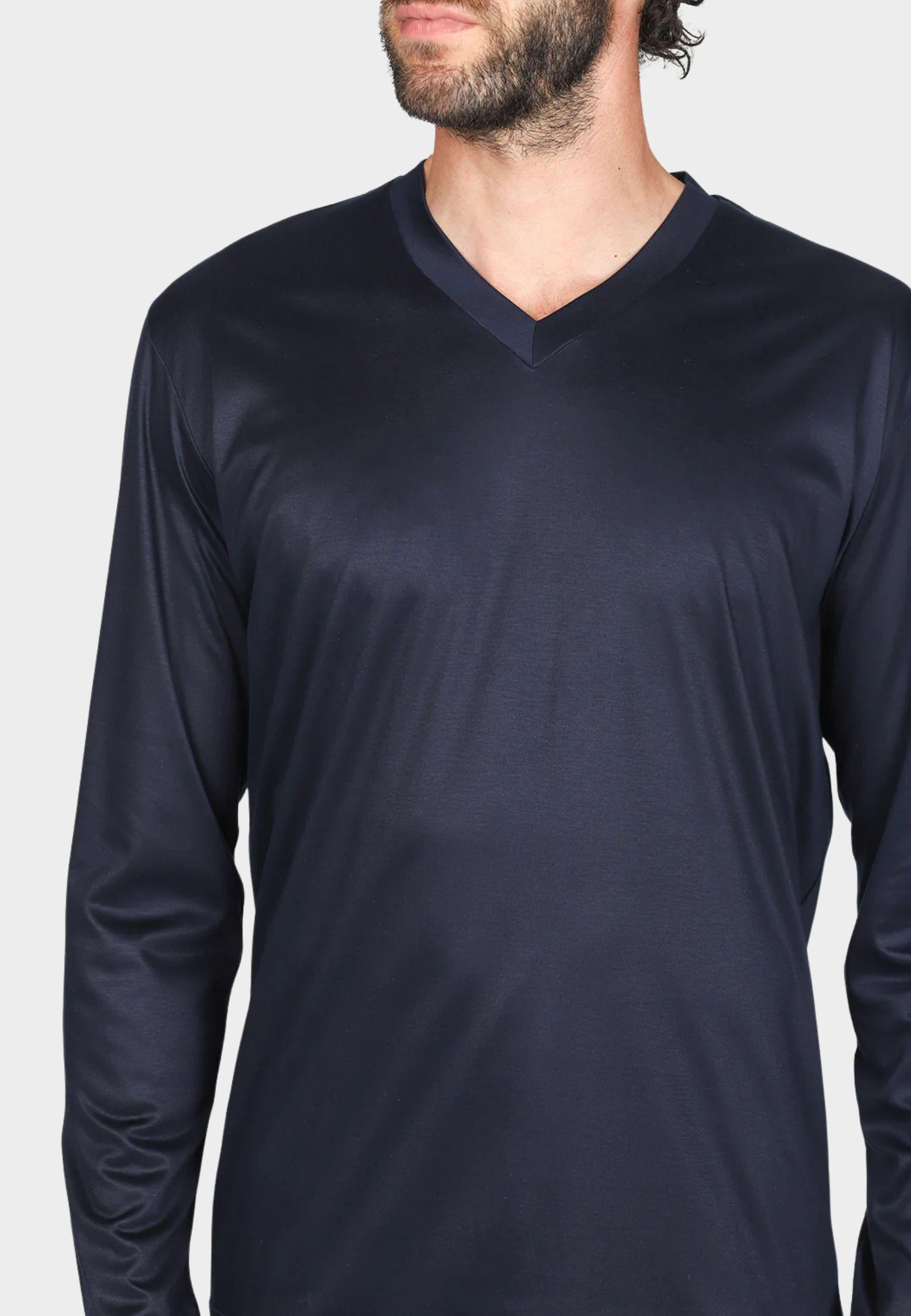 Pigiama Uomo Collo V in Lyocell 100% - Ultra Leggero e Traspirante 