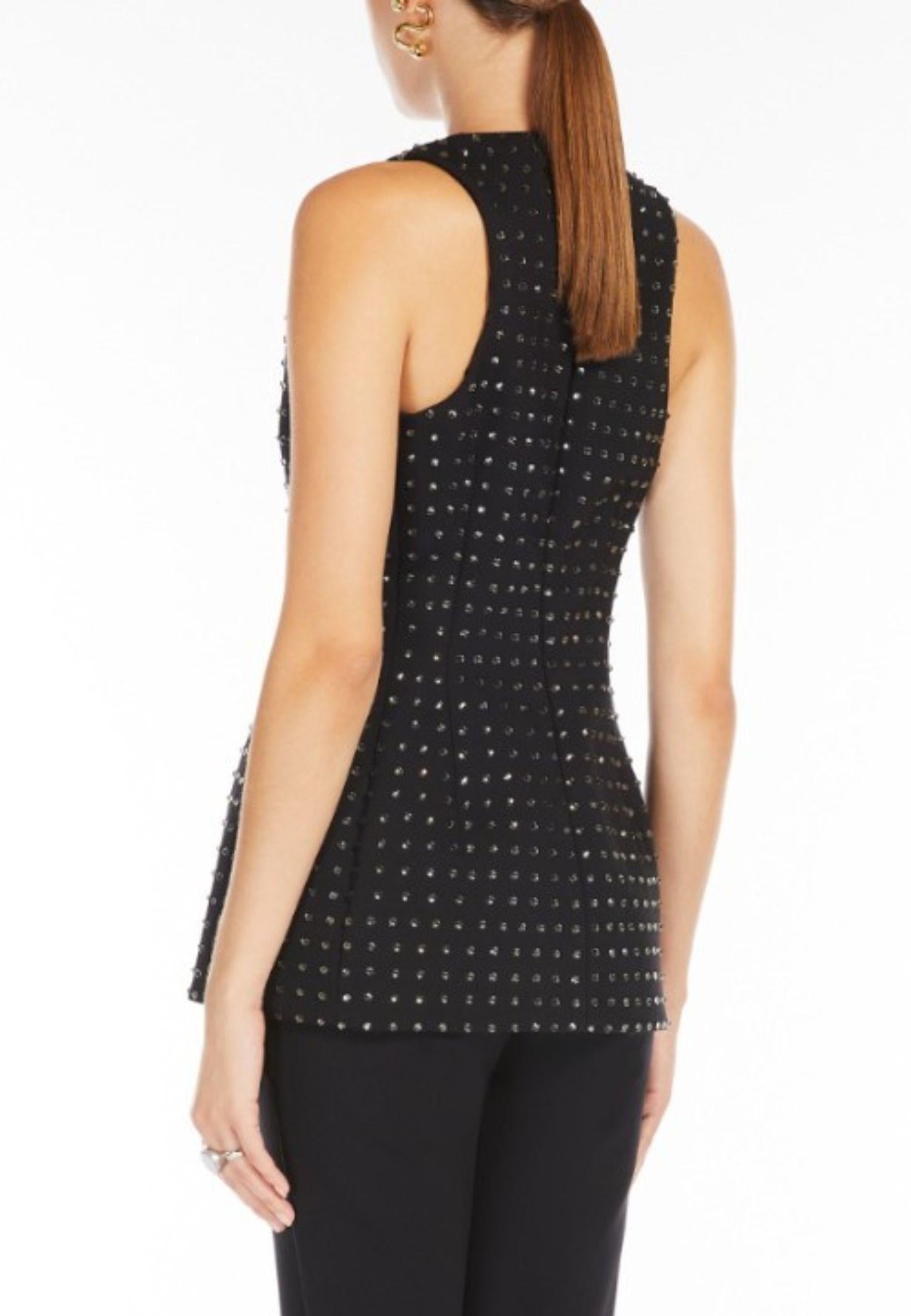 Sportmax - Top Uditore con strass nero 