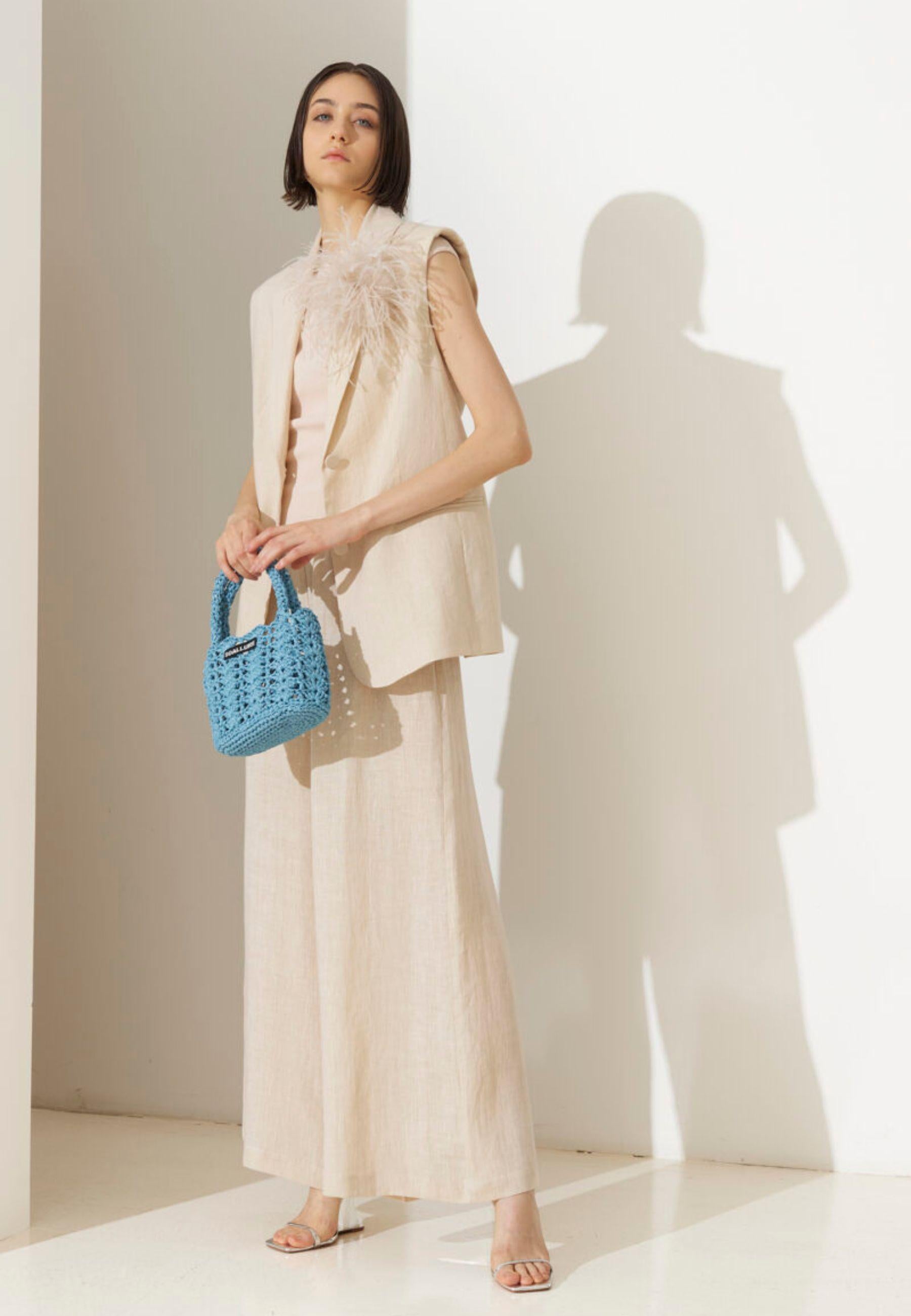 PANTALONE MAXI PALAZZO IN LINO 