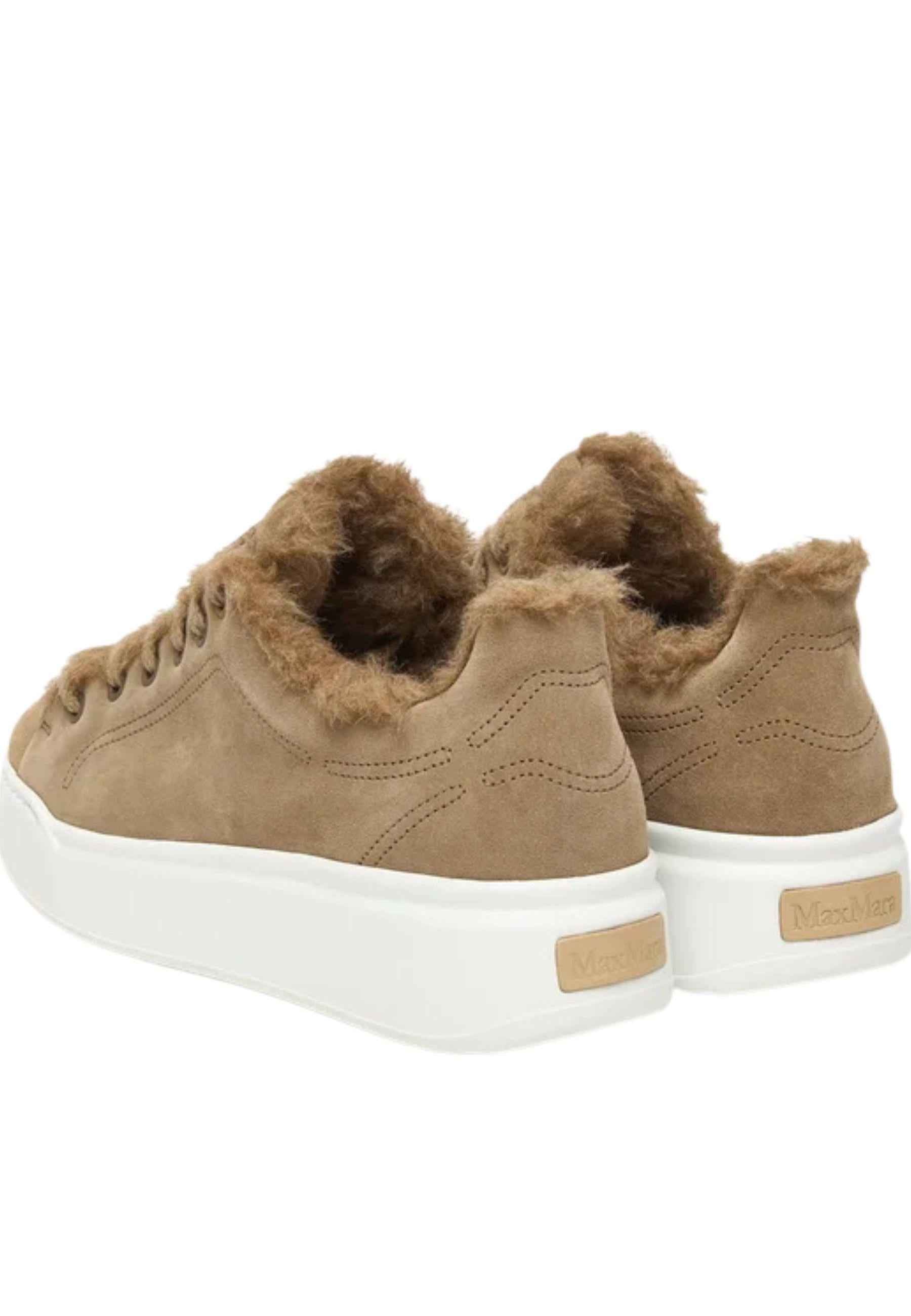 Sneakers Donna in Camoscio con Interno in Pelliccia - Max Mara 