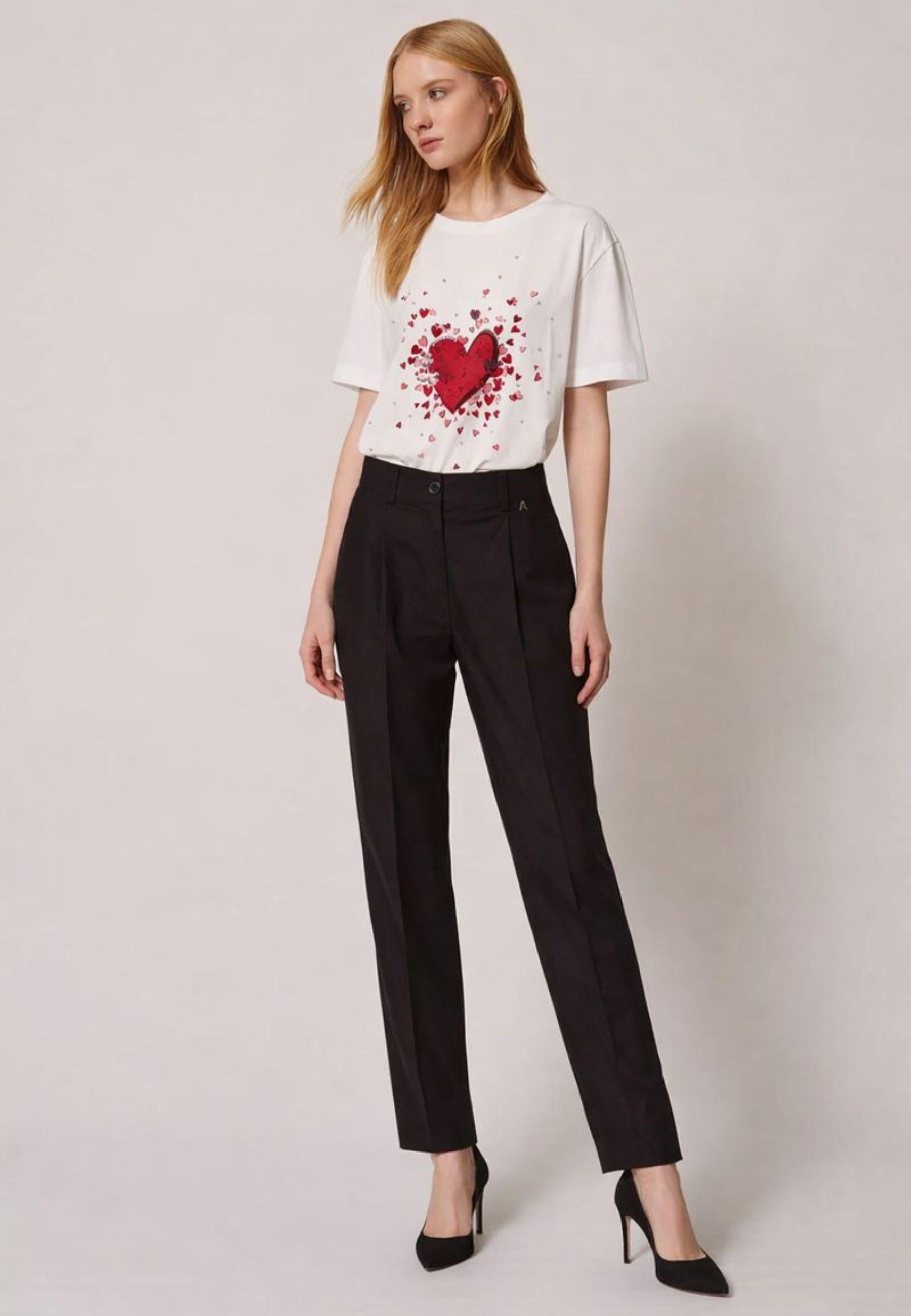 T-shirt con stampa e strass Actitude 