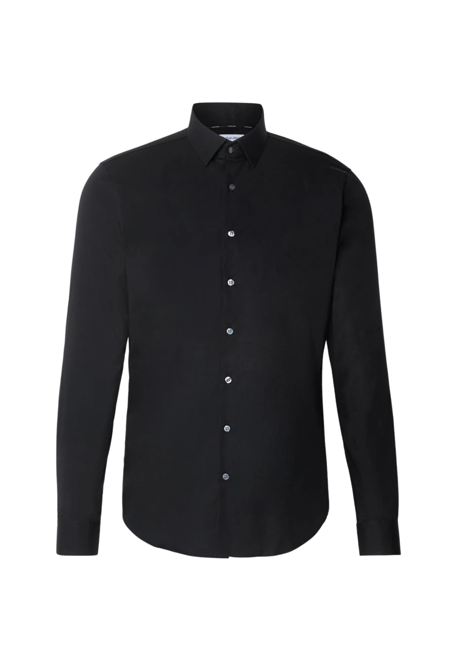 Camicia aderente elasticizzata in popeline 