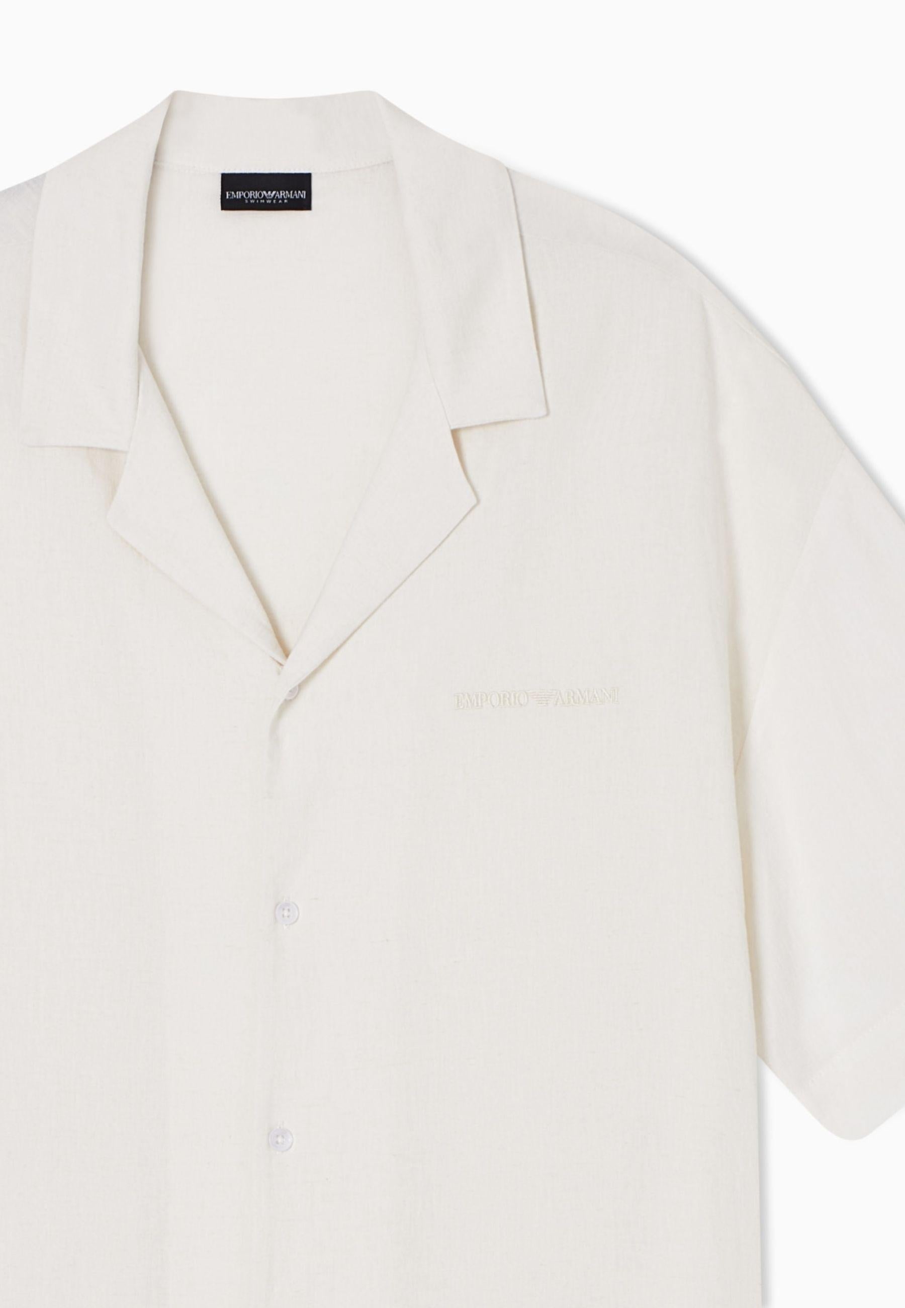 EMPORIO ARMANI - Camicia Beachwear in Misto Lino 