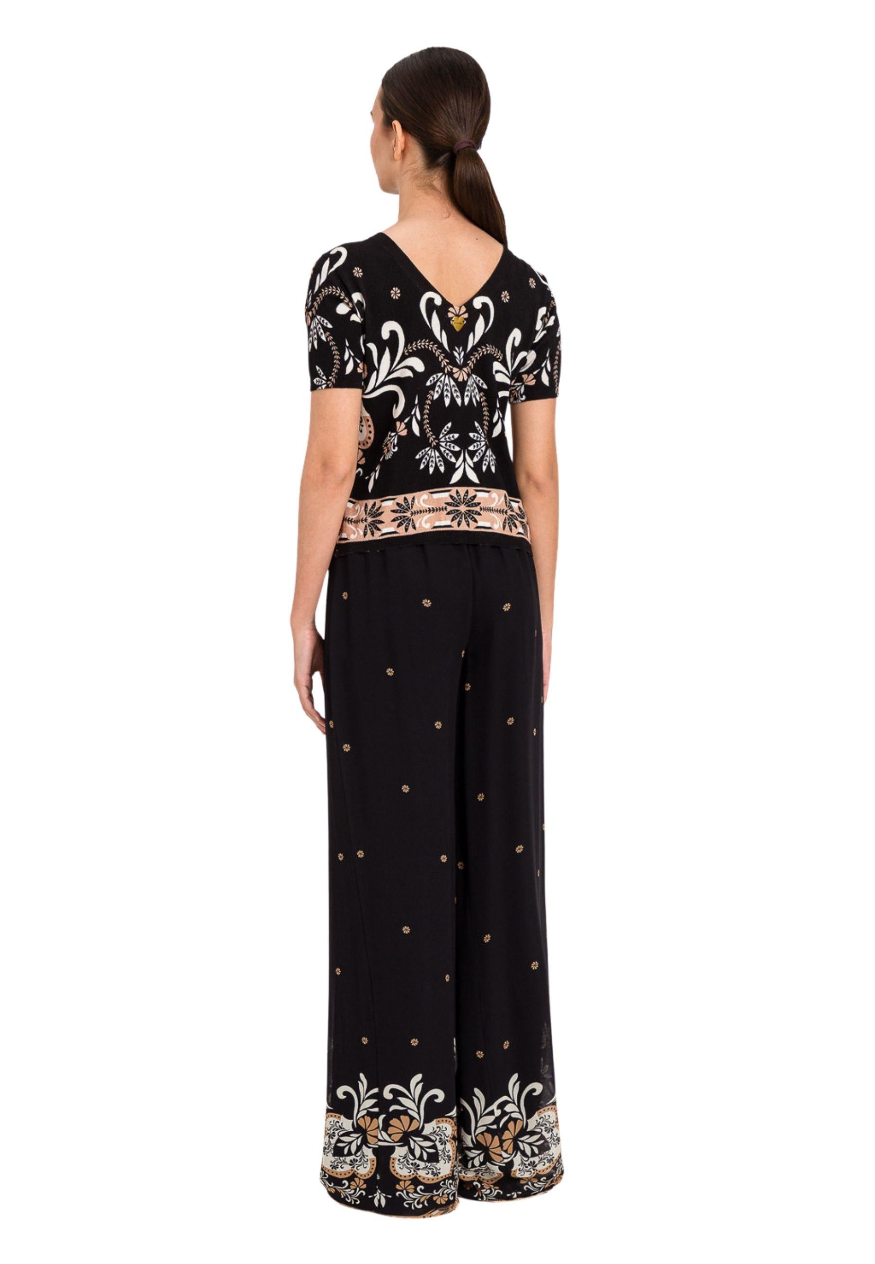 Twinset - Pantalone Palazzo Stampa Foulard 
