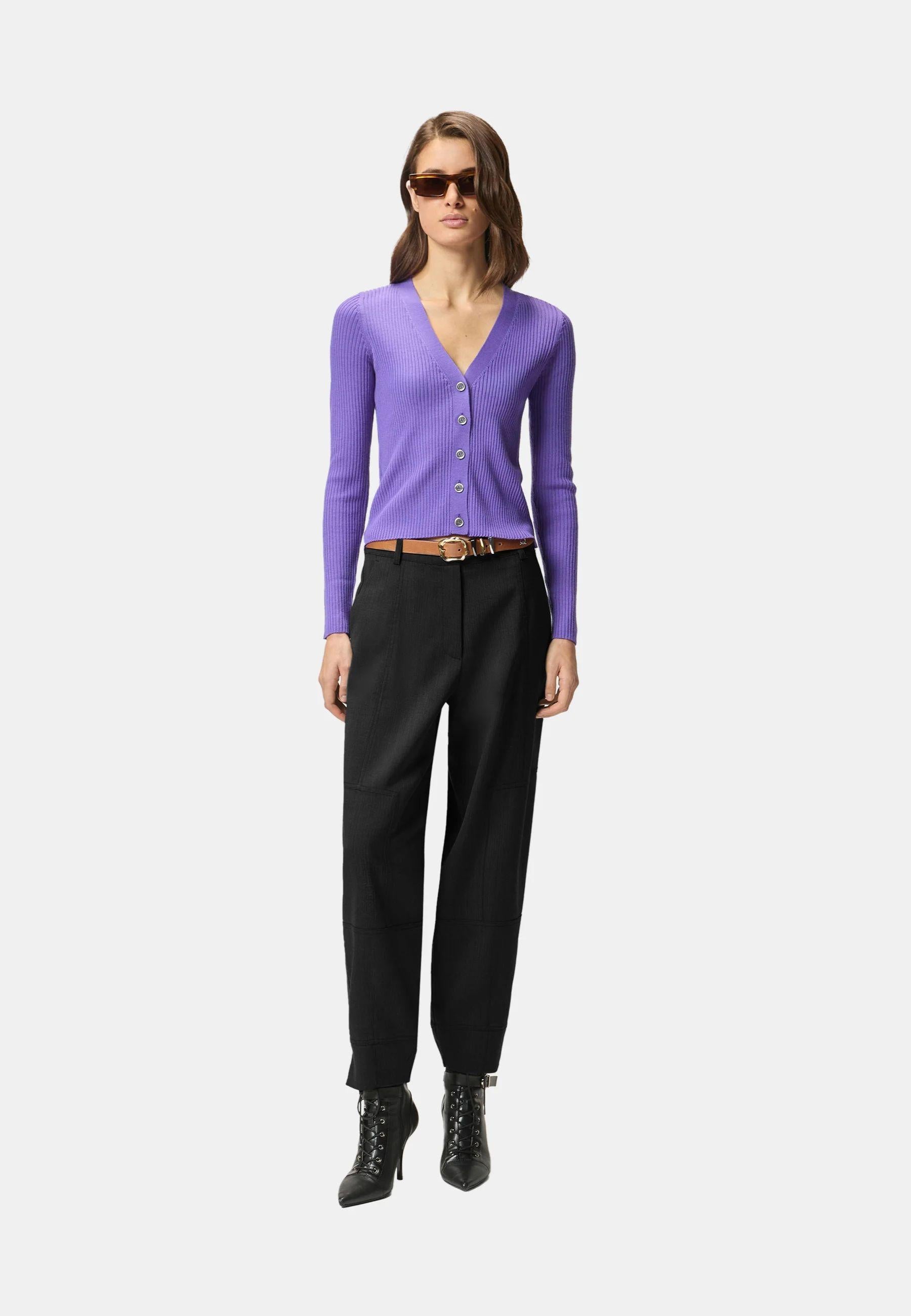 Pantalone Pinko Nero in Misto Lana 