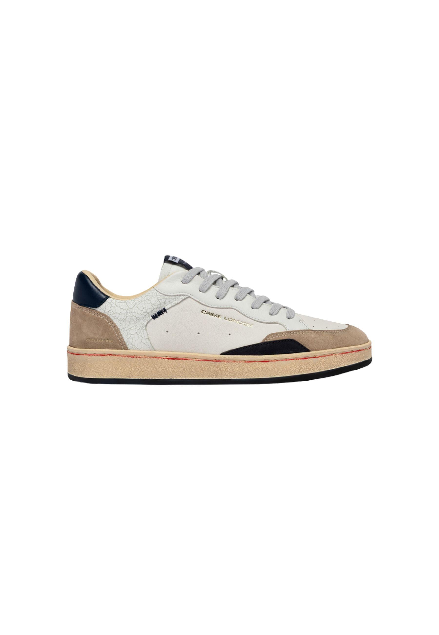 Chelsea Cracked White - Sneakers Uomo Made in Italy 
