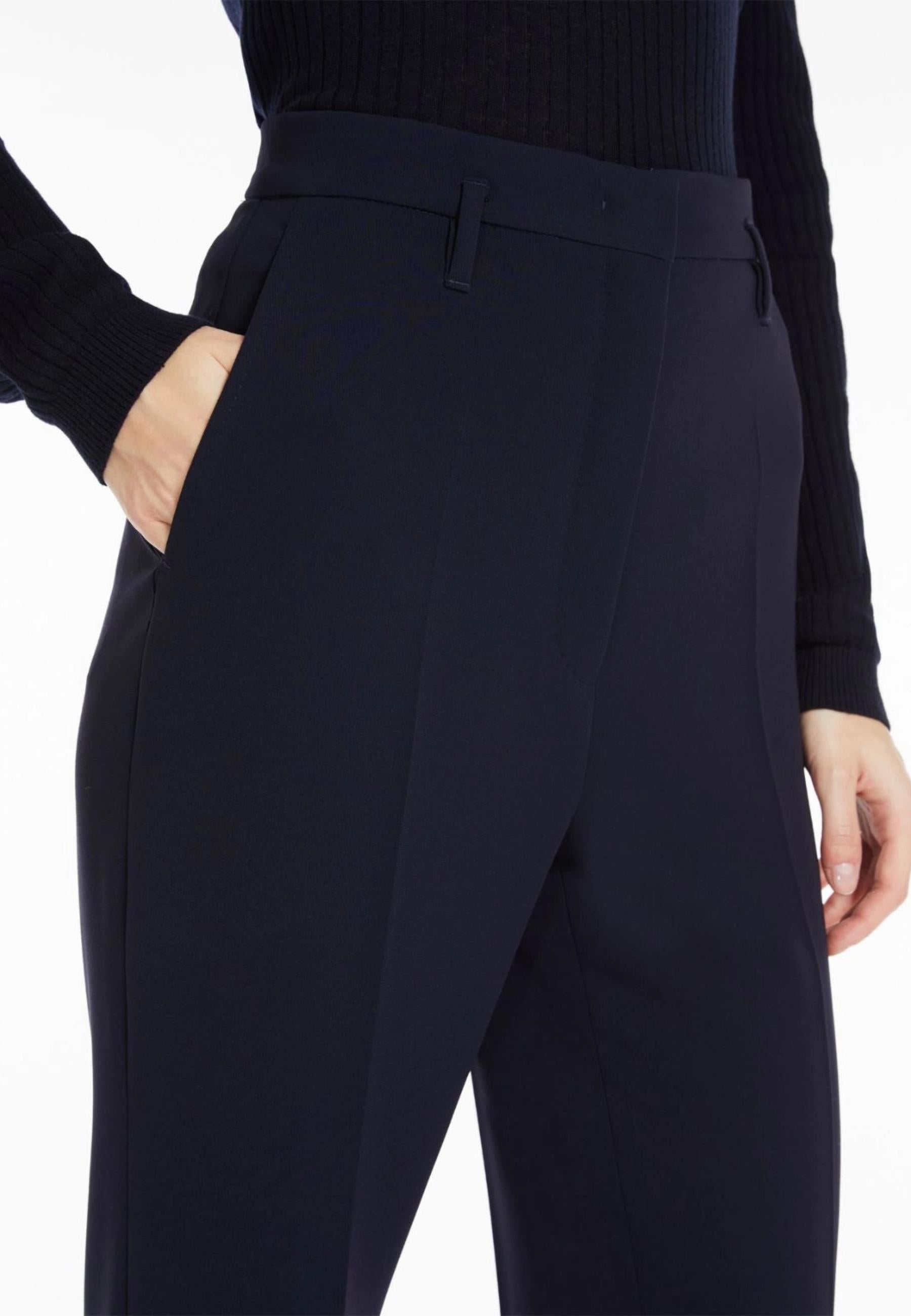 Max Mara Studio - Pantalone a zampa in cady blu 