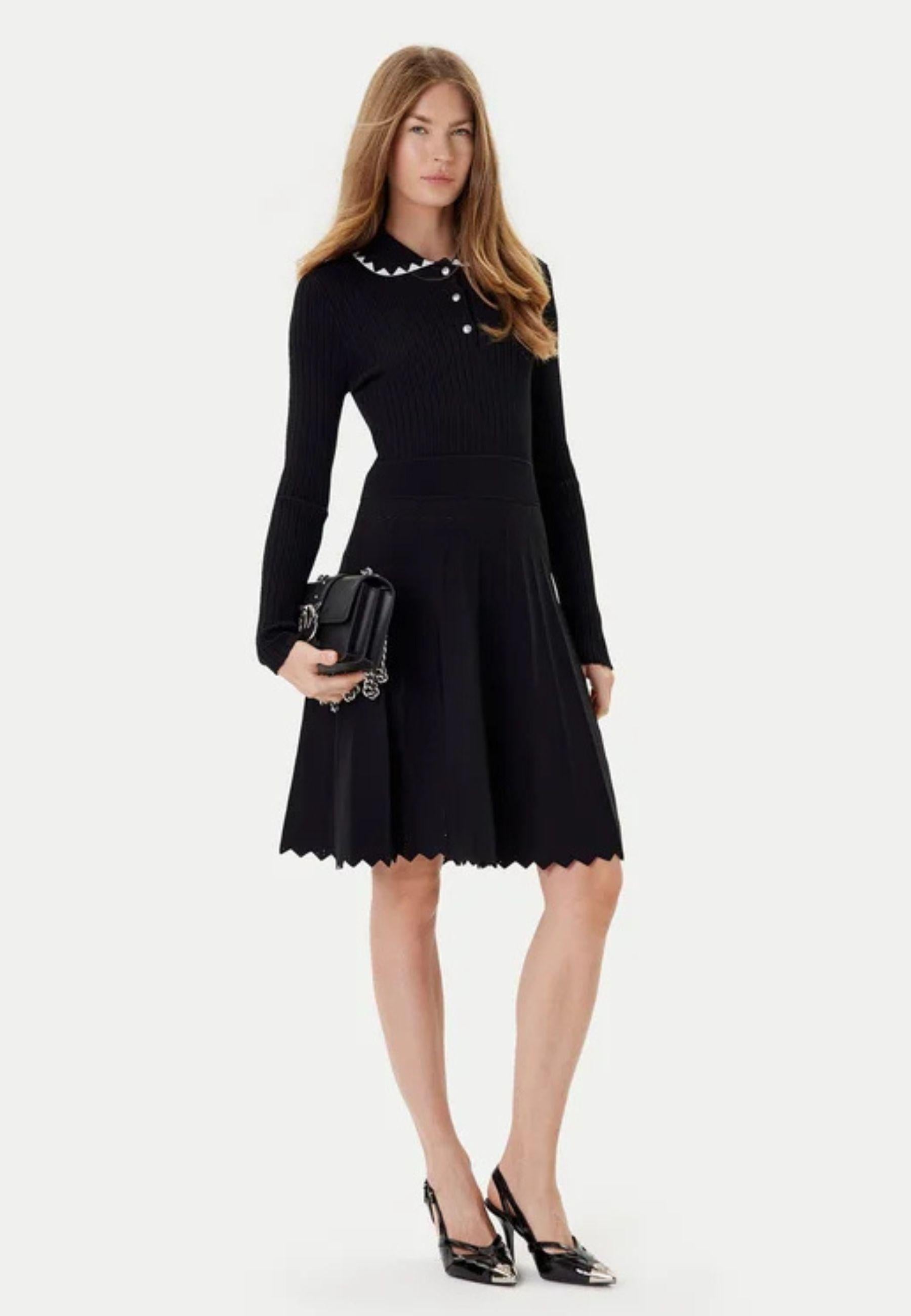 Abito in maglia Pinko con colletto a contrasto 