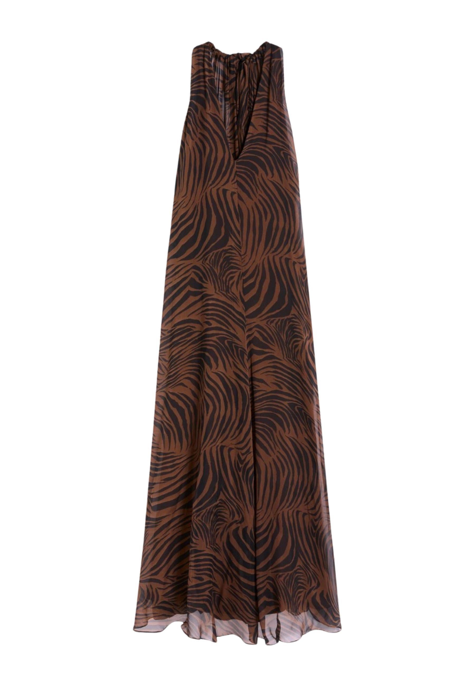 Max Mara Studio - Abito lungo in chiffon di seta stampato 