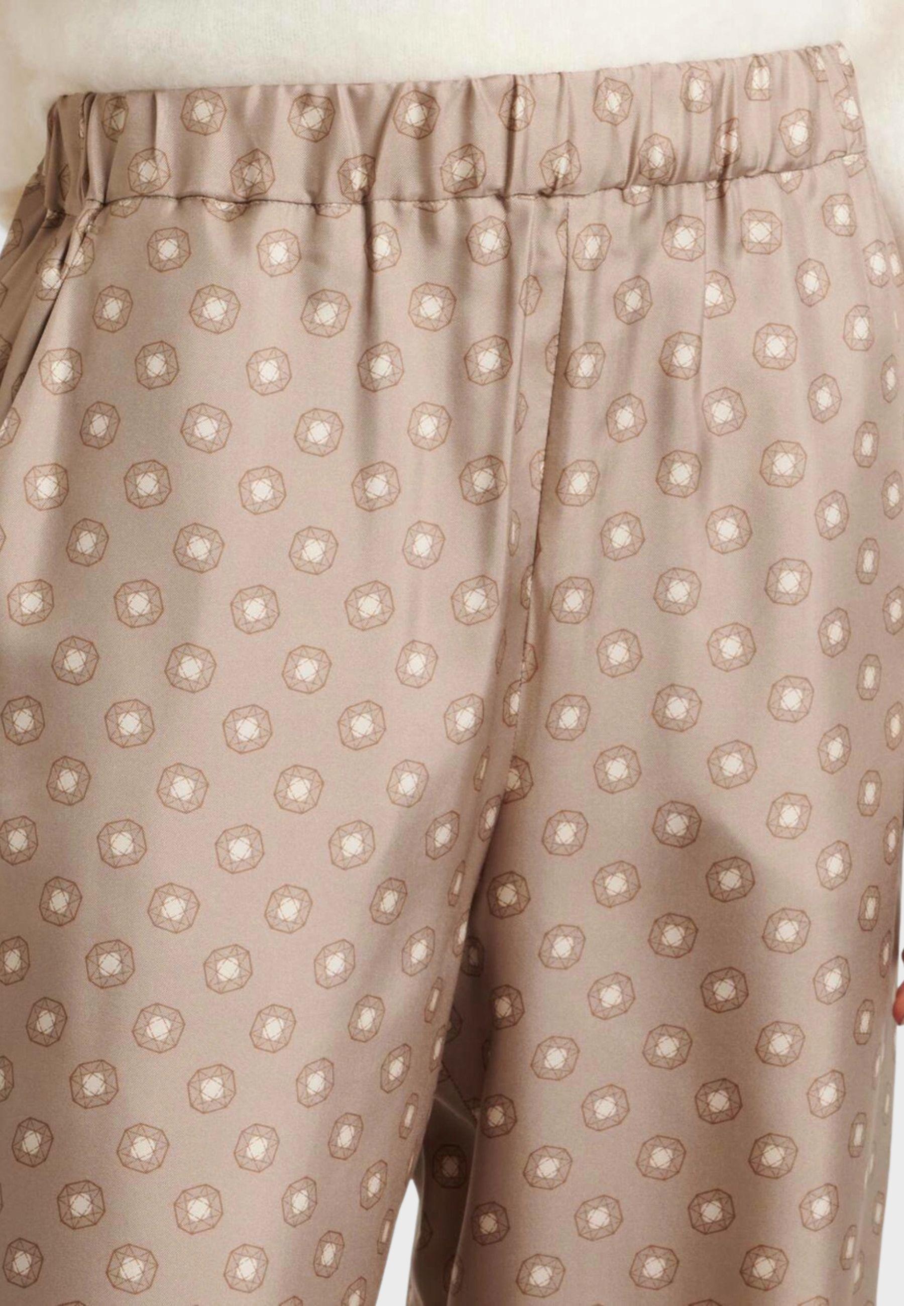 Pantaloni Max Mara Leisure "Vik" in seta stampata 