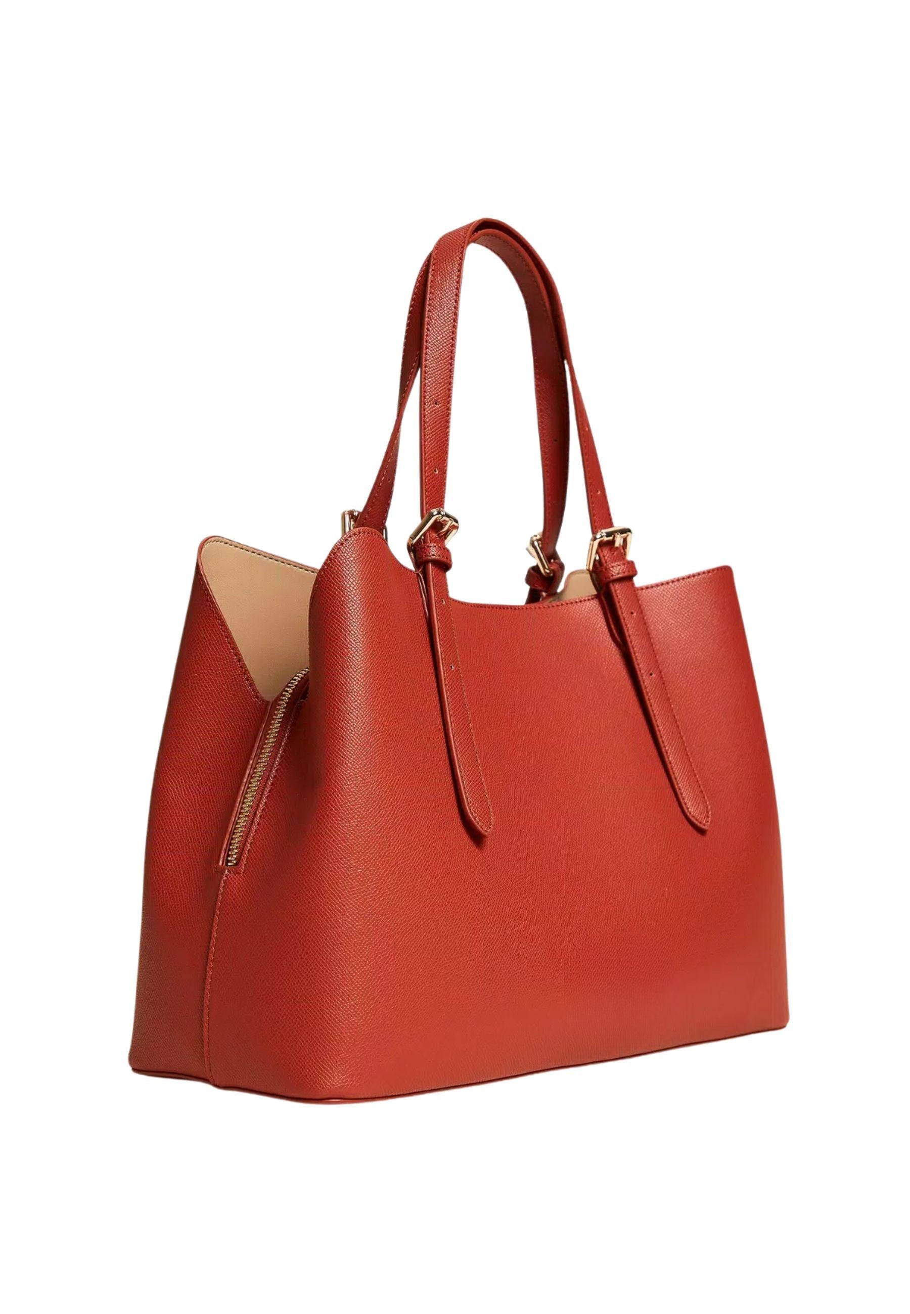 Borsa Tote Bicolor Effetto Pelle Martellata con Fibbie Regolabili 
