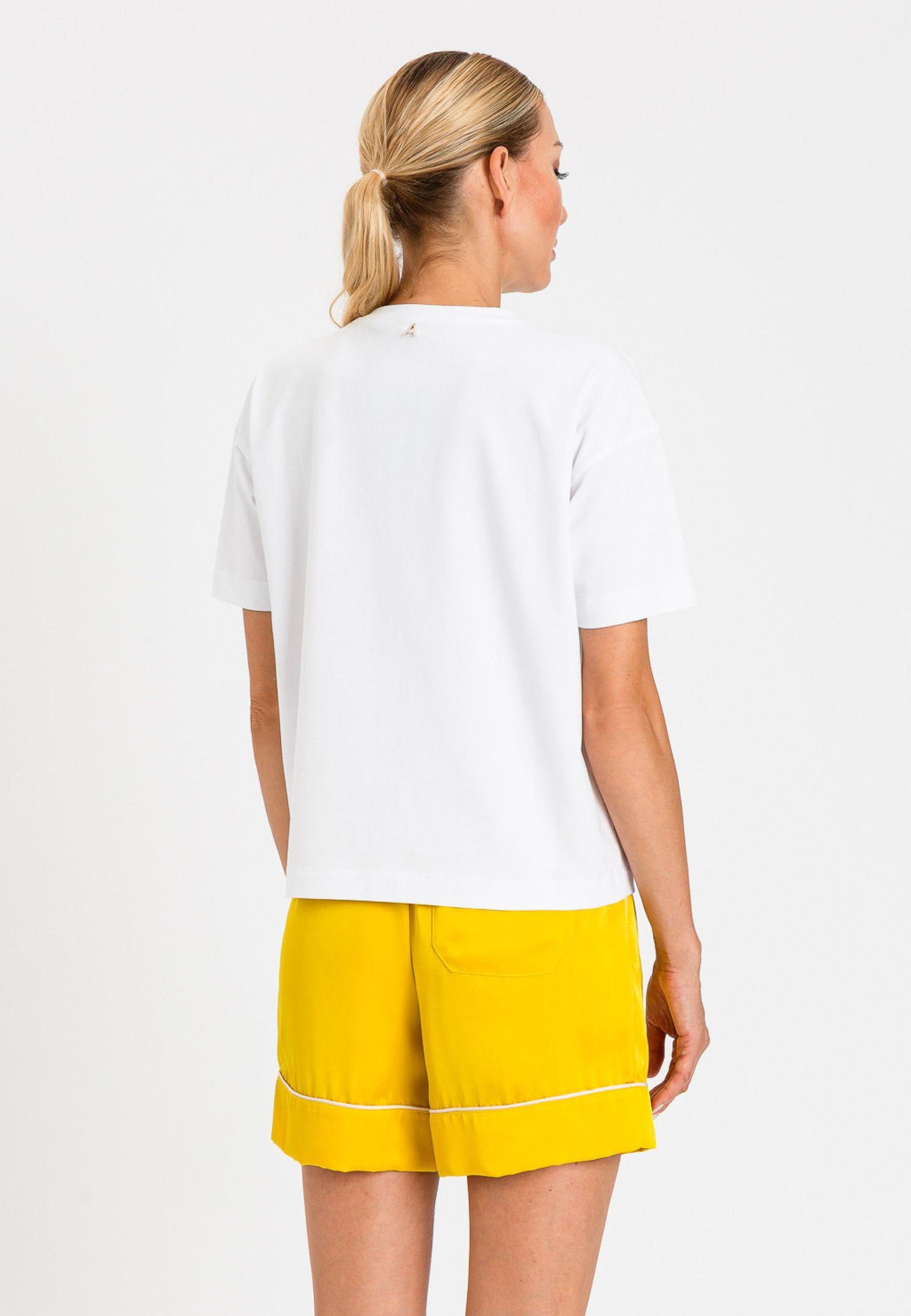Twinset Actitude T-shirt con Stampa Passport - Bianco 