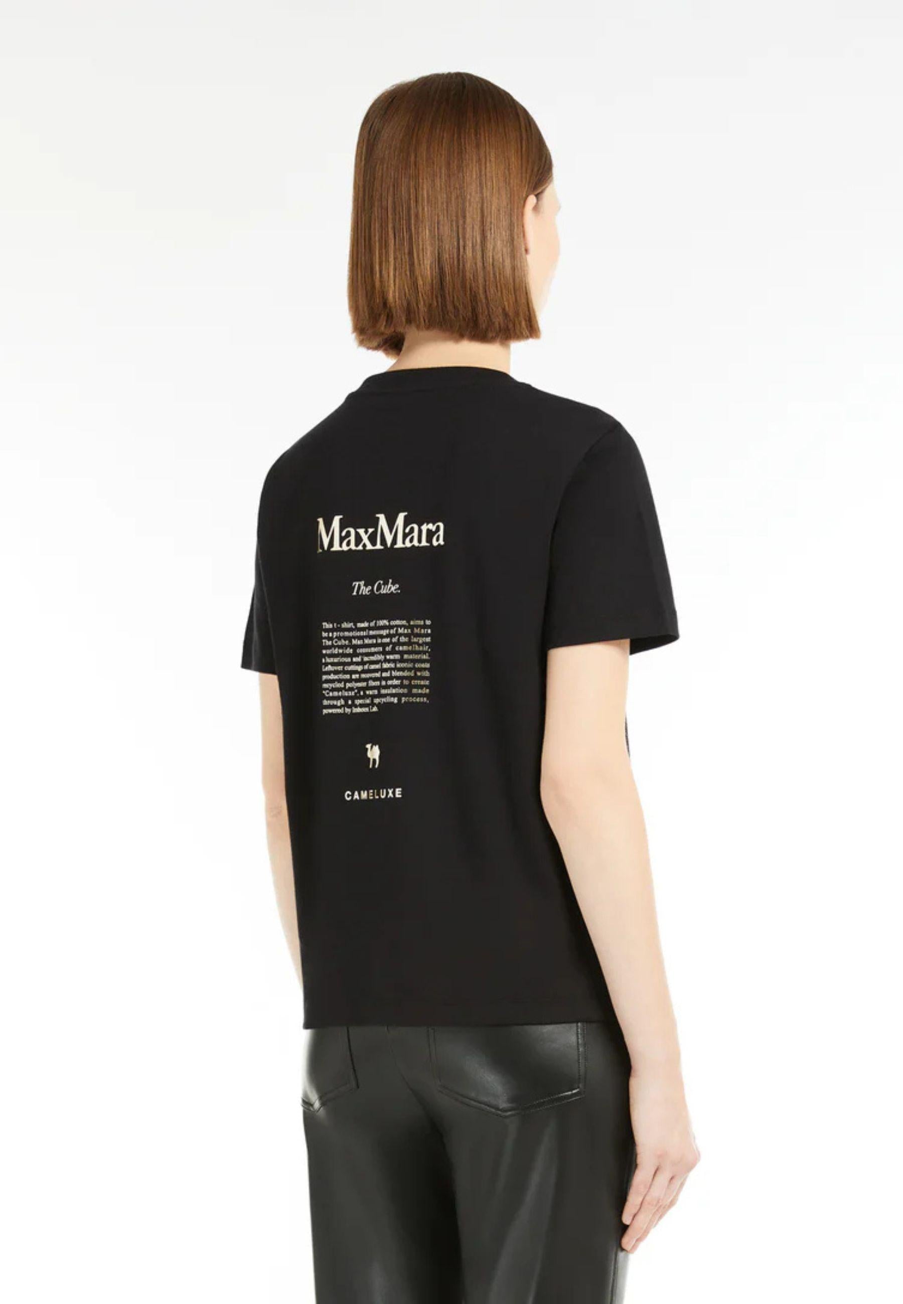 S Max Mara - T-shirt in cotone con stampa "The Cube" 