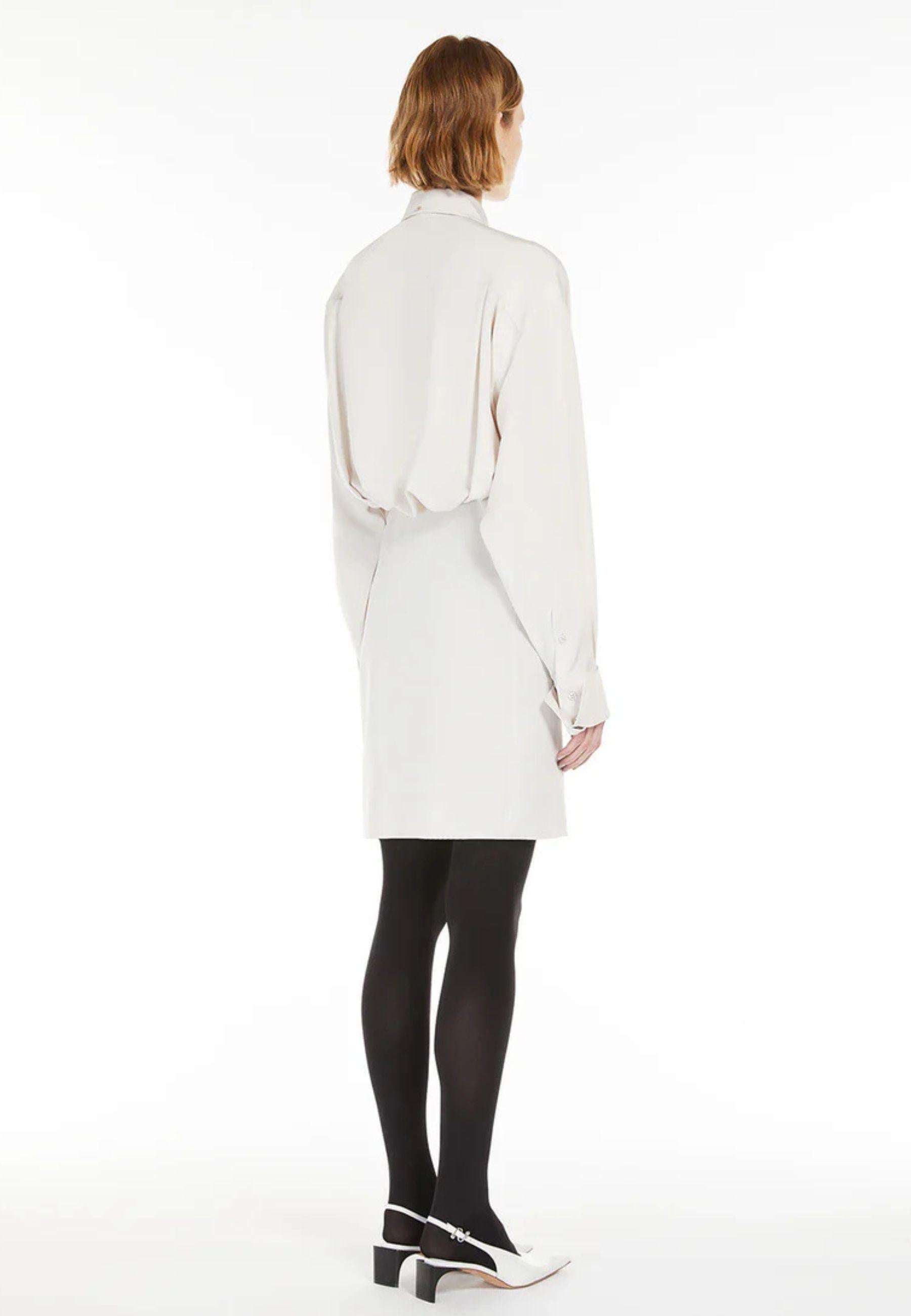 Sportmax - Abito camicia oversize in seta elasticizzata 