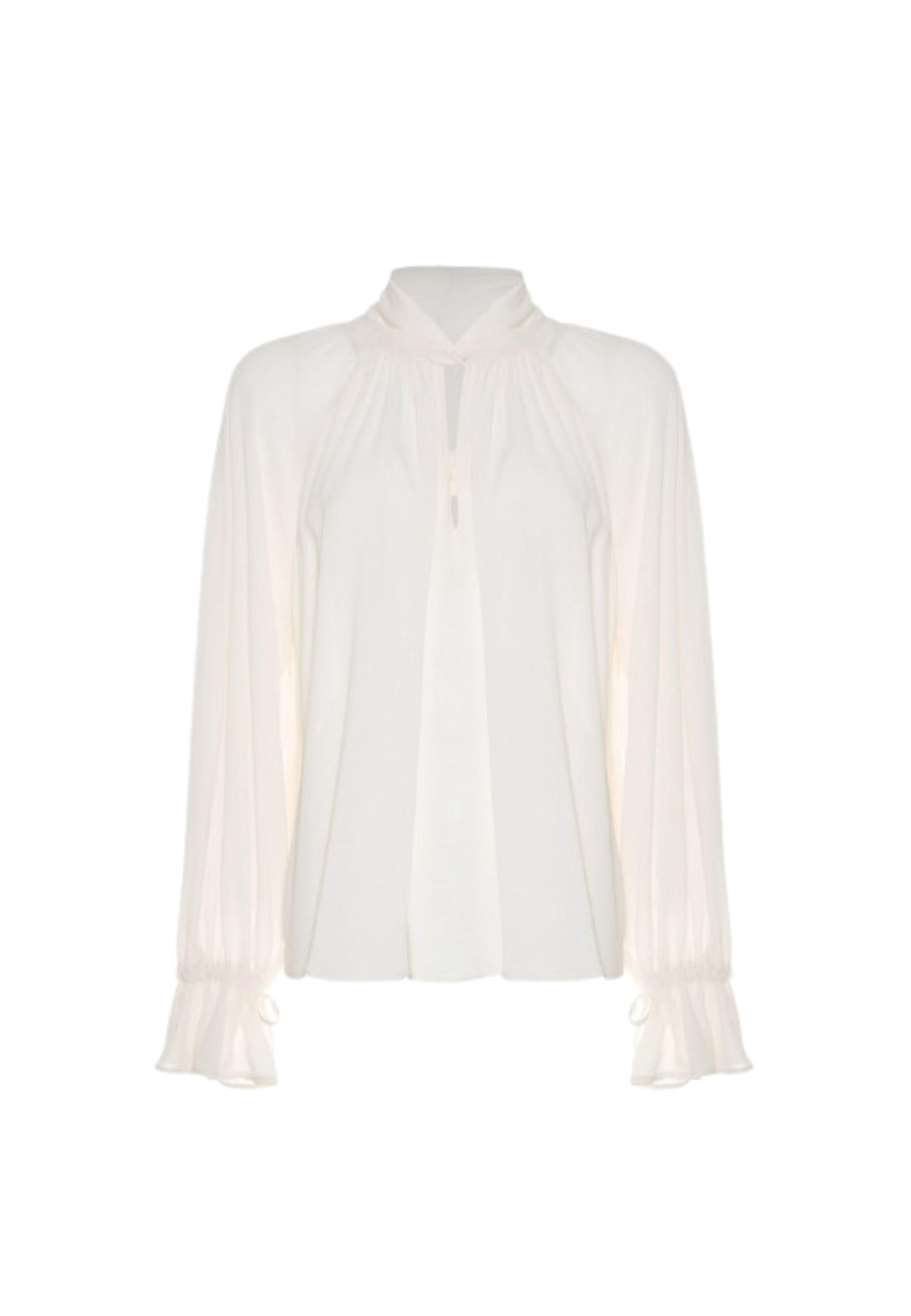 Blusa in viscosa bianca 