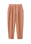 Pantaloni cropped in fresco di misto lana