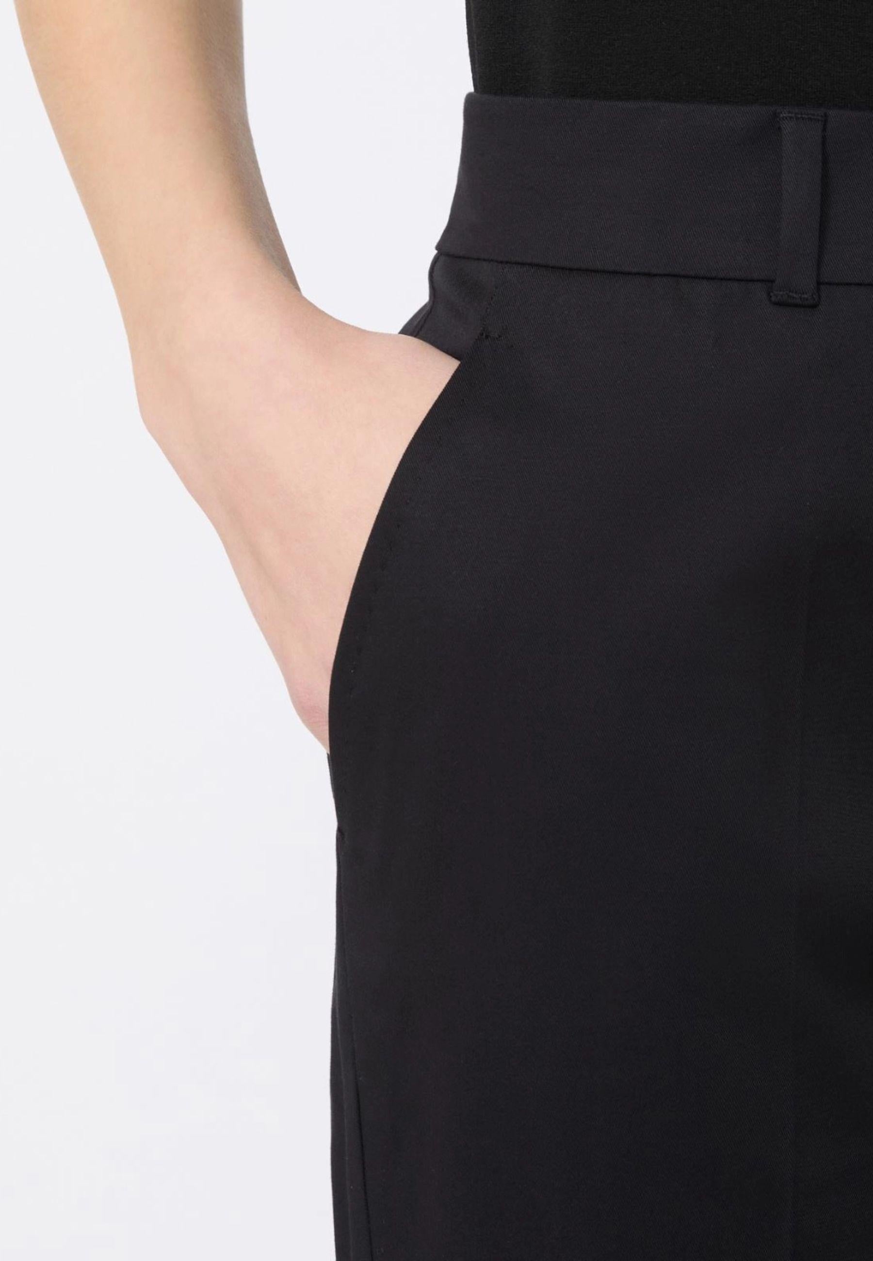 Pantalone a sigaretta in cotone stretch nero 