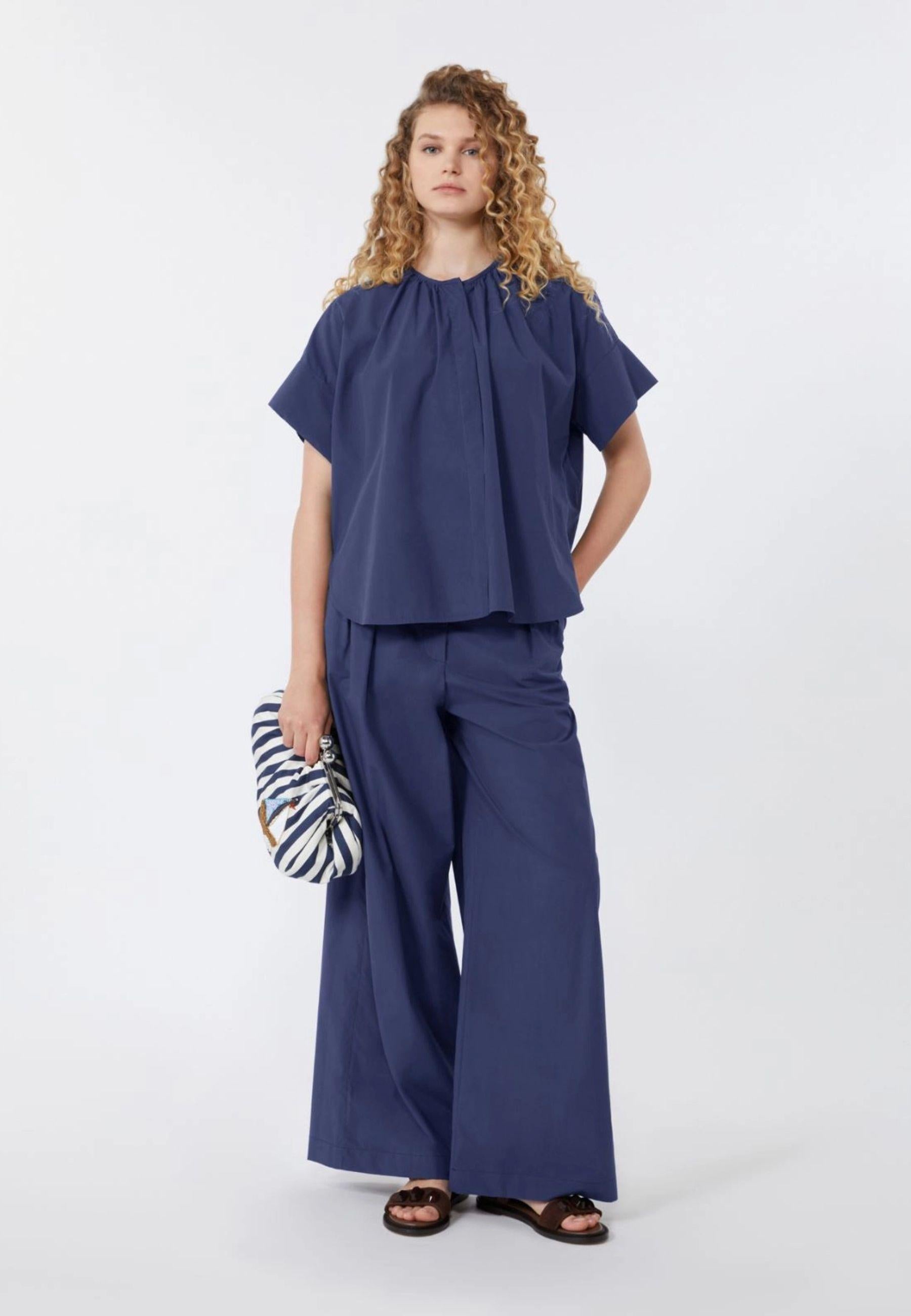 Weekend Max Mara - Pantalone ampio in popeline di cotone 