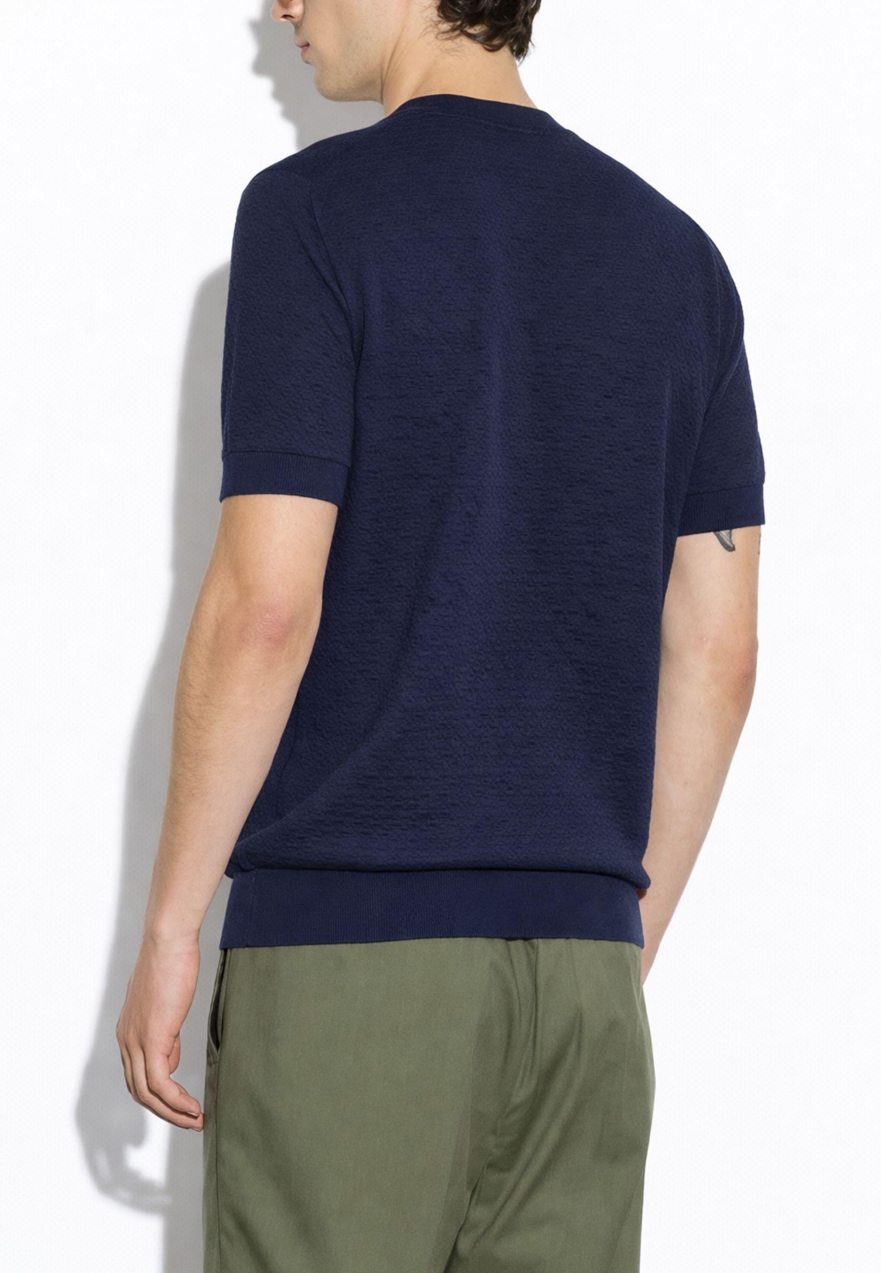 Maglia girocollo in cotone - Blu Navy 