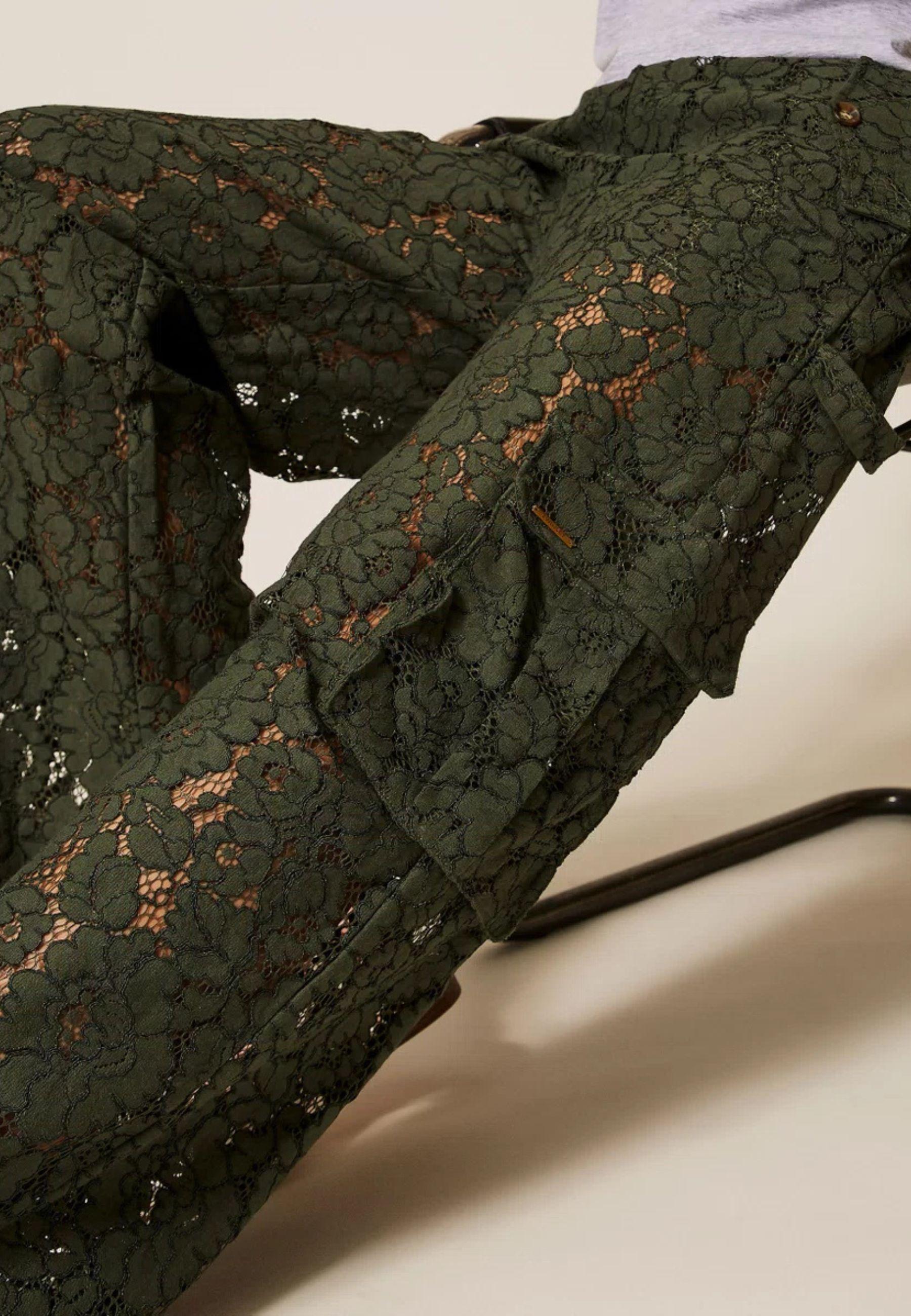 Twinset Milano - Pantaloni cargo in pizzo rébrodé 