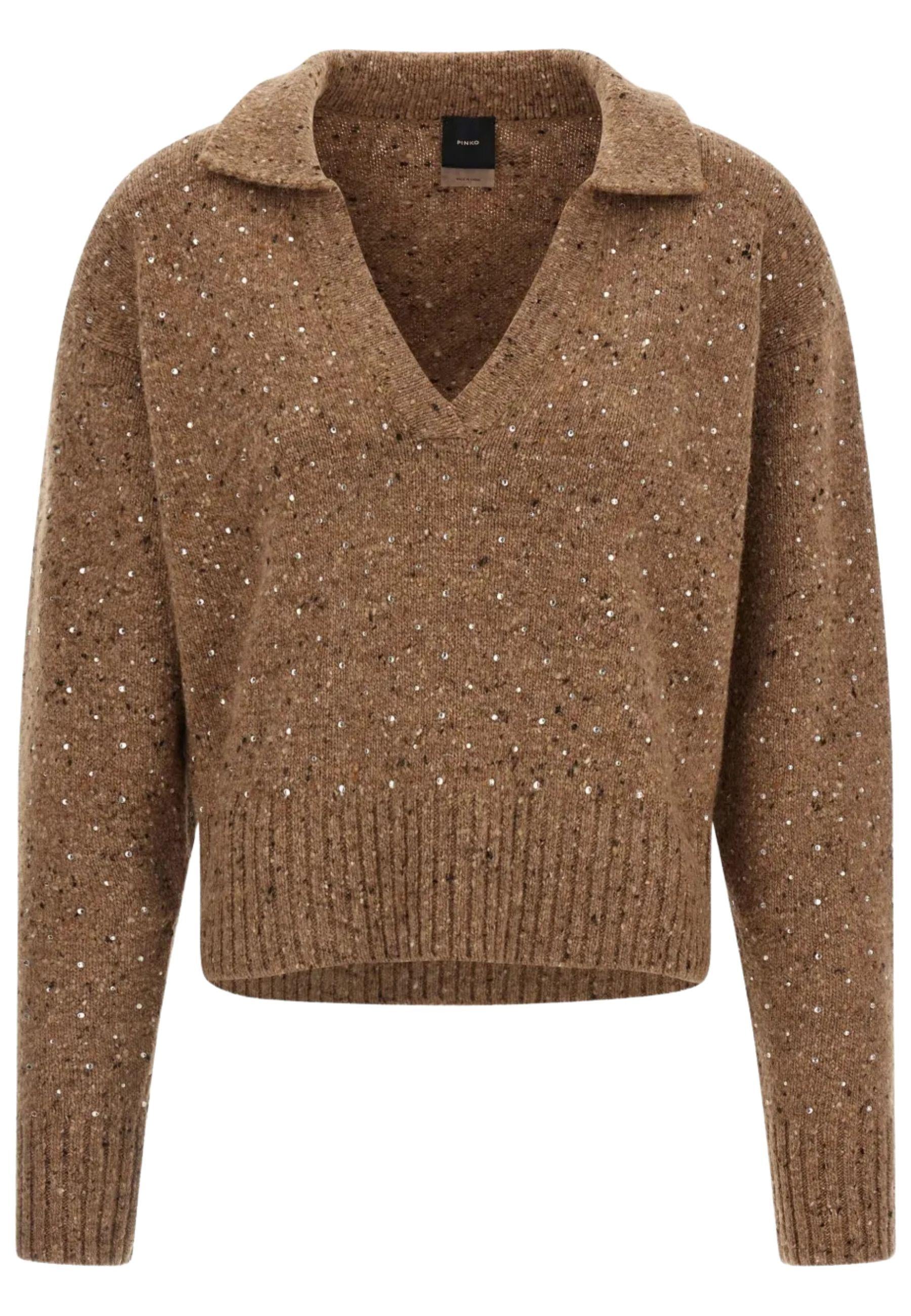 Maglia Pinko in misto lana con ricamo in vetro 