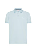 Polo con dettagli a contrasto in cotone azzurro