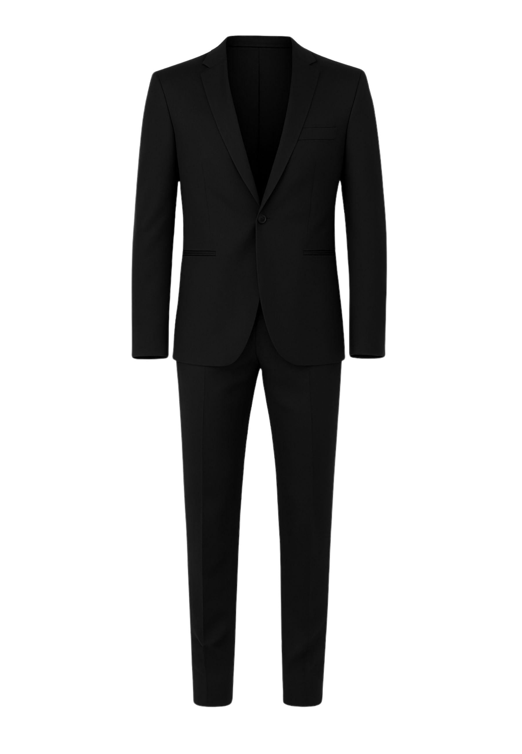 Abito Smoking Slim Fit Nero con Revers in Raso - Tagliatore 