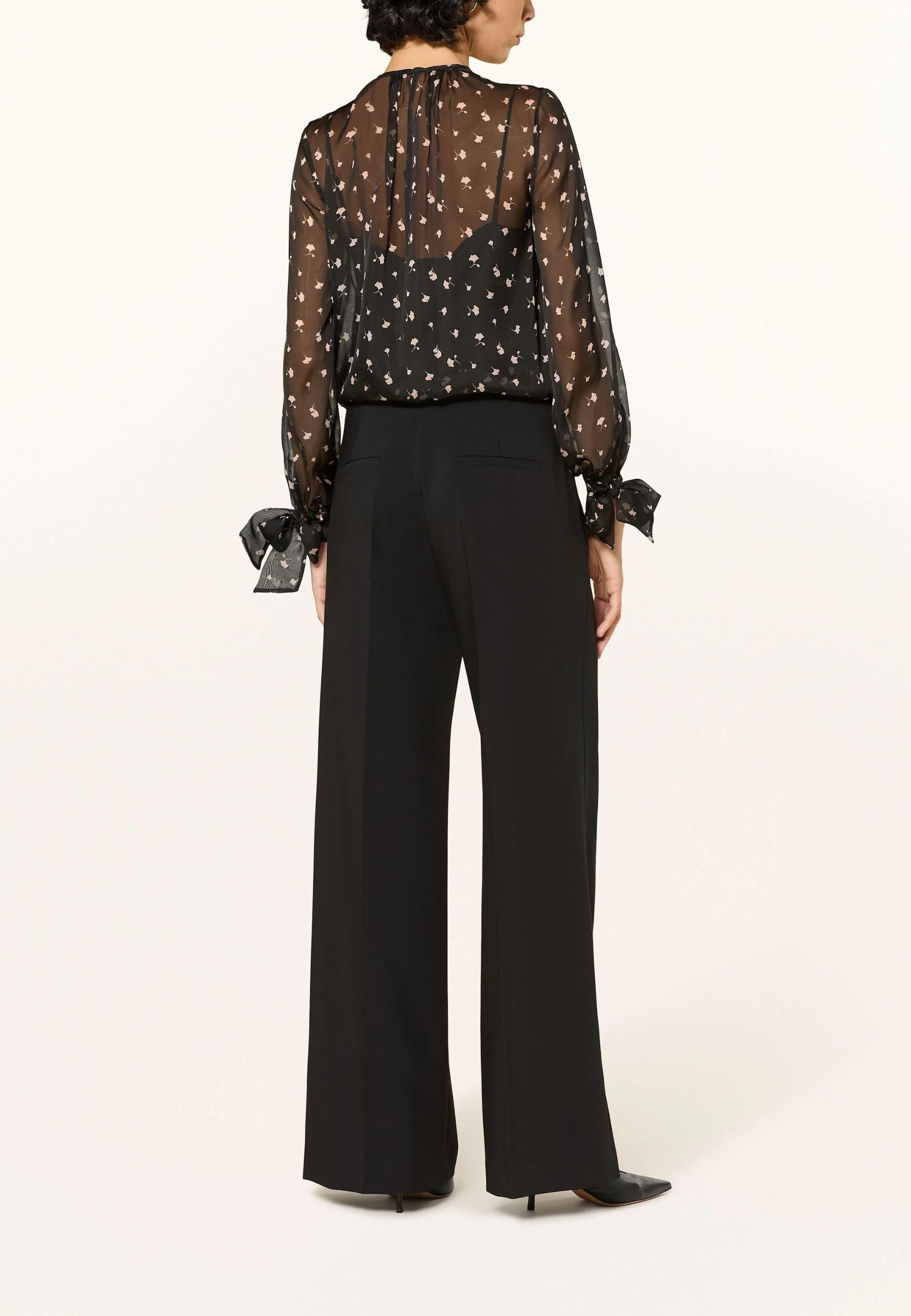 Max Mara Studio - Blusa in chiffon stampato con fiocchi ai polsi 
