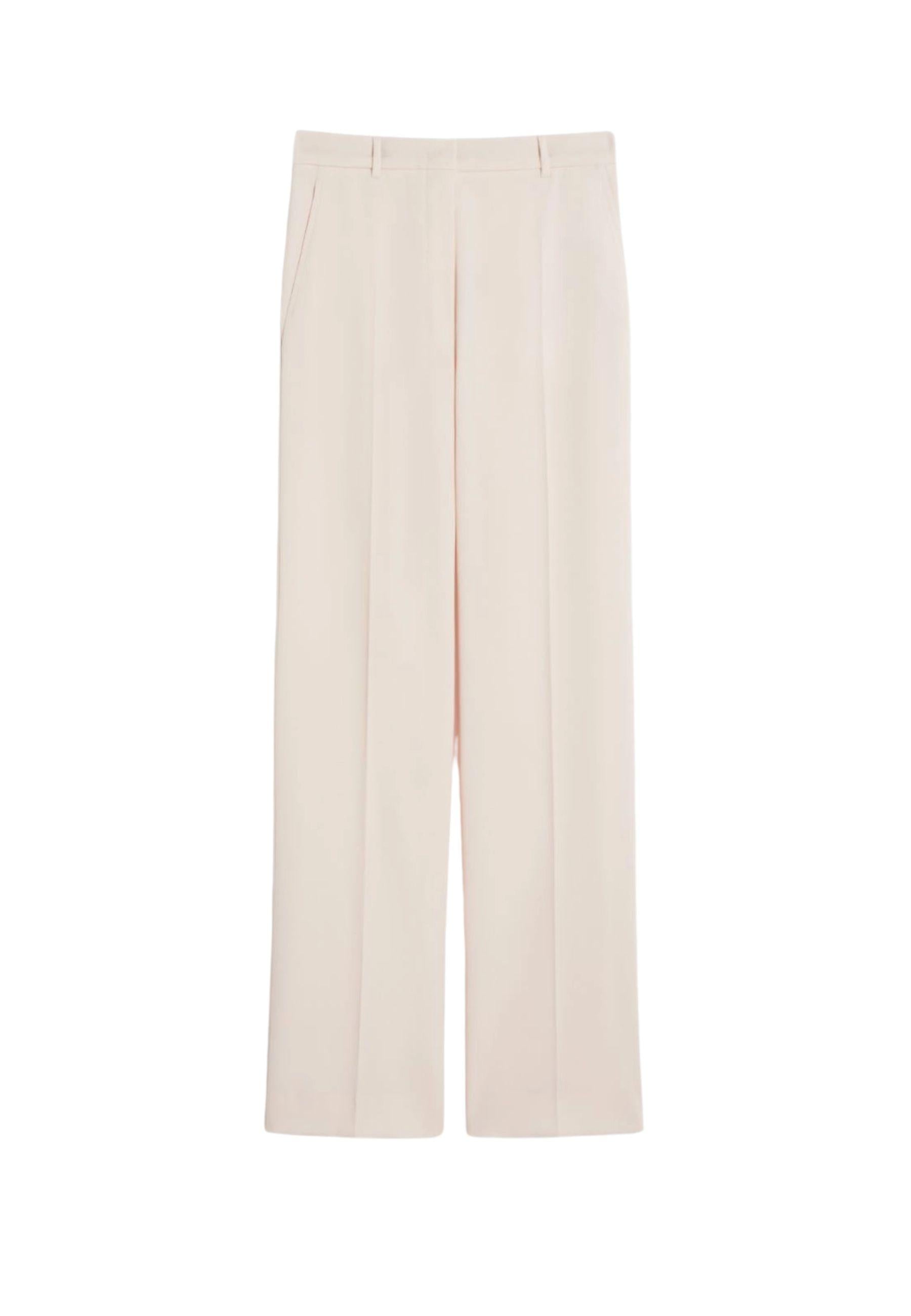 Max Mara - Pantalone in lana crêpe rosa 
