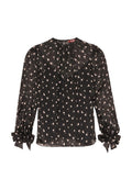 Max Mara Studio - Blusa in chiffon stampato con fiocchi ai polsi