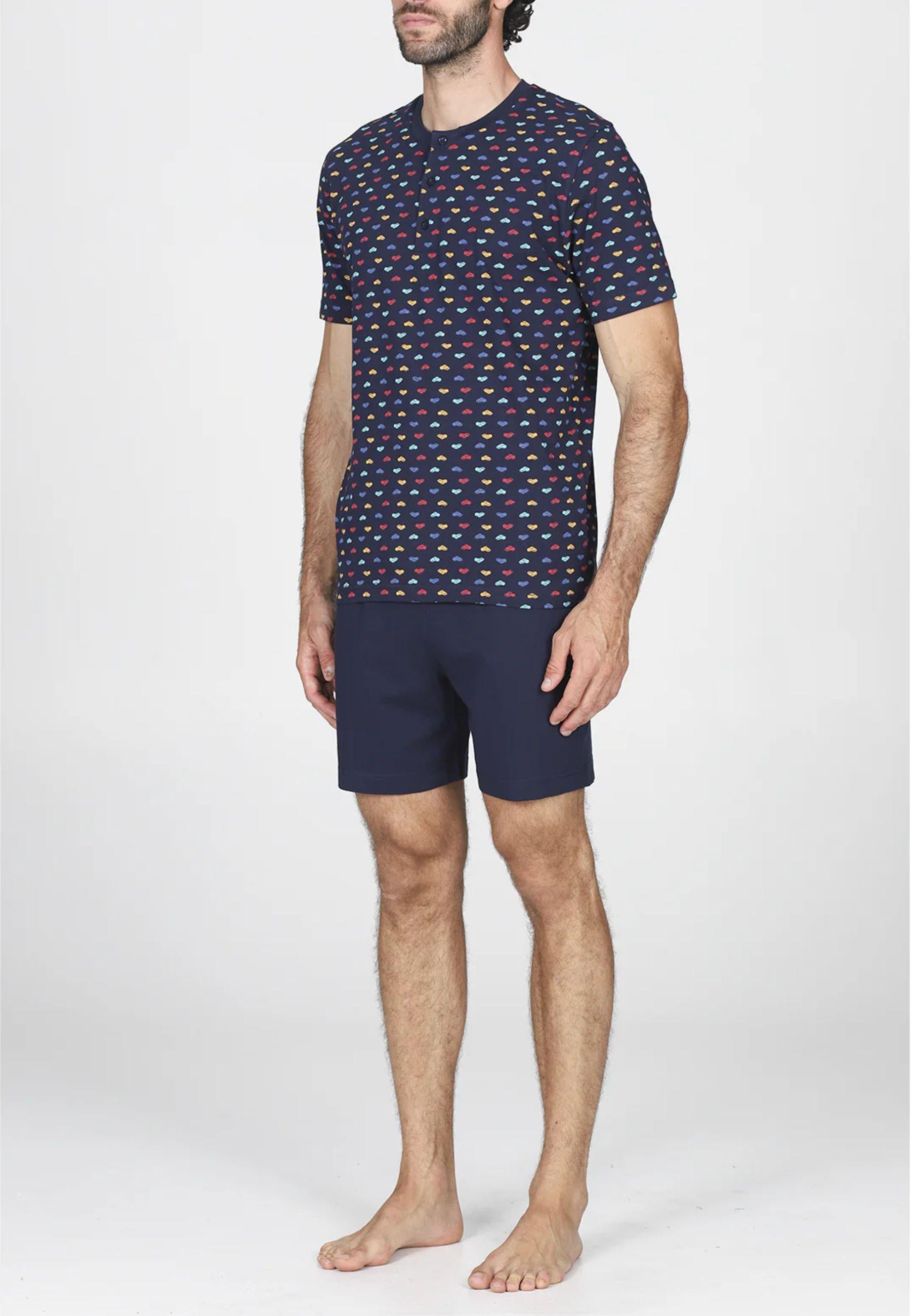 Pigiama Uomo Corto in Fresco Jersey di Cotone 
