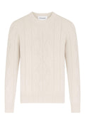 Cruciani crew neck sweater in wool and cashmere blend
