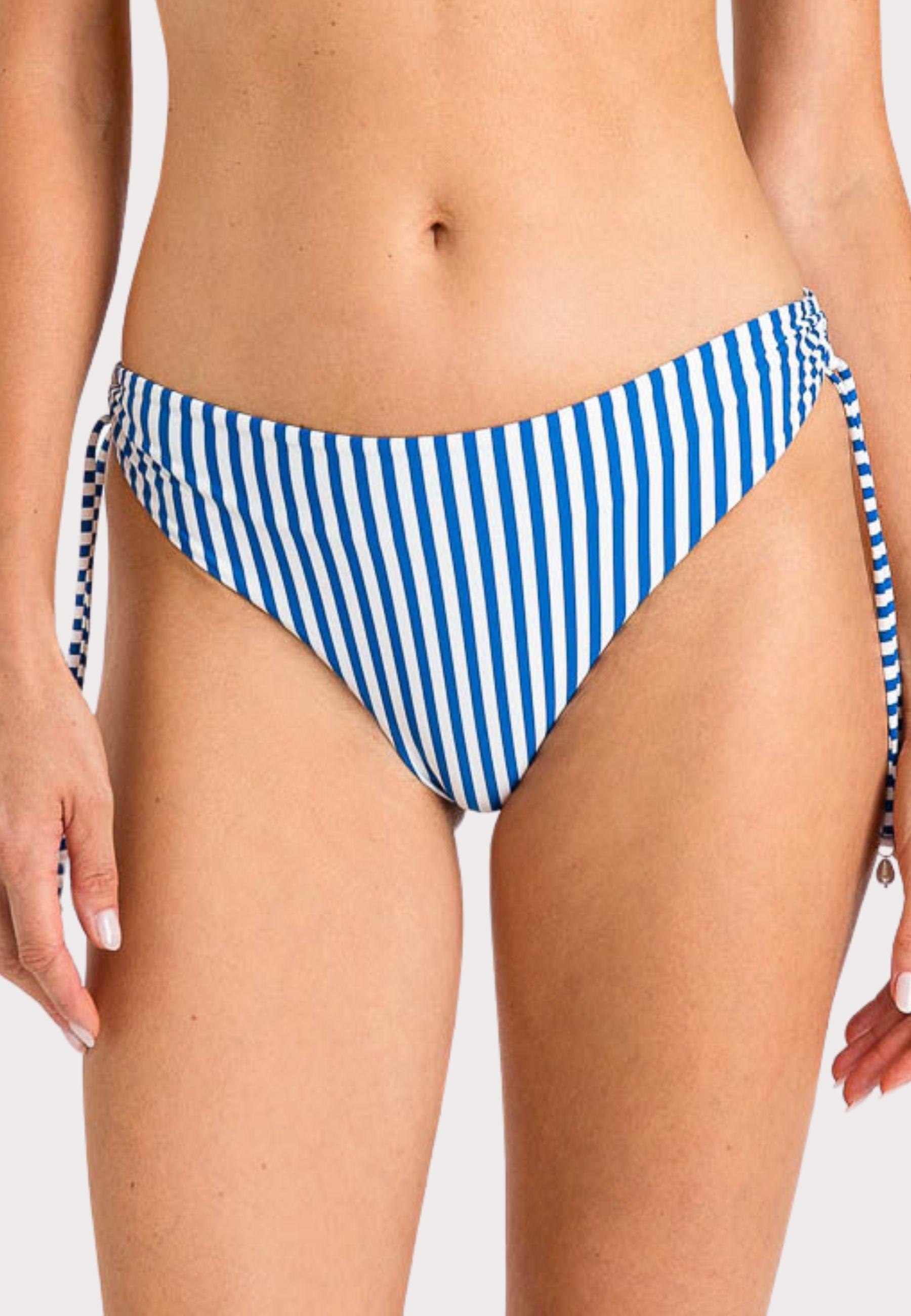 Bikini Twinset con Ferretto Jacquard a Righe e Slip Regolabile 