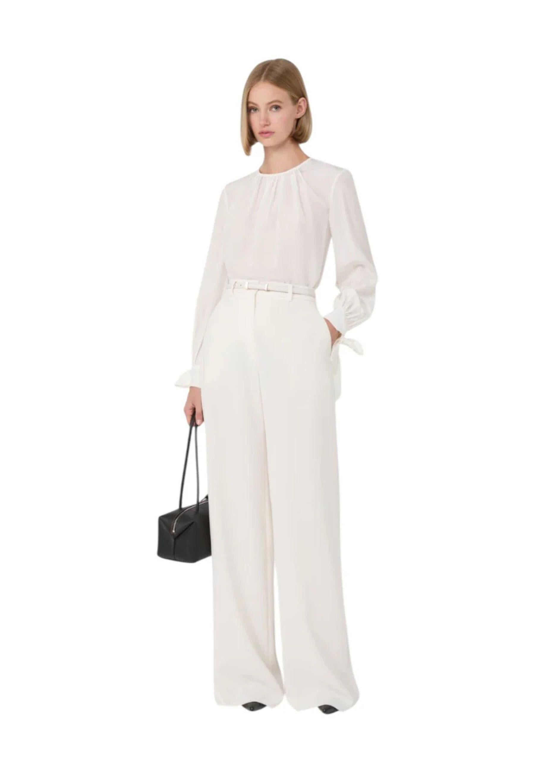 Max Mara Studio - Blusa EDOTTO in seta con fiocco ai polsi 