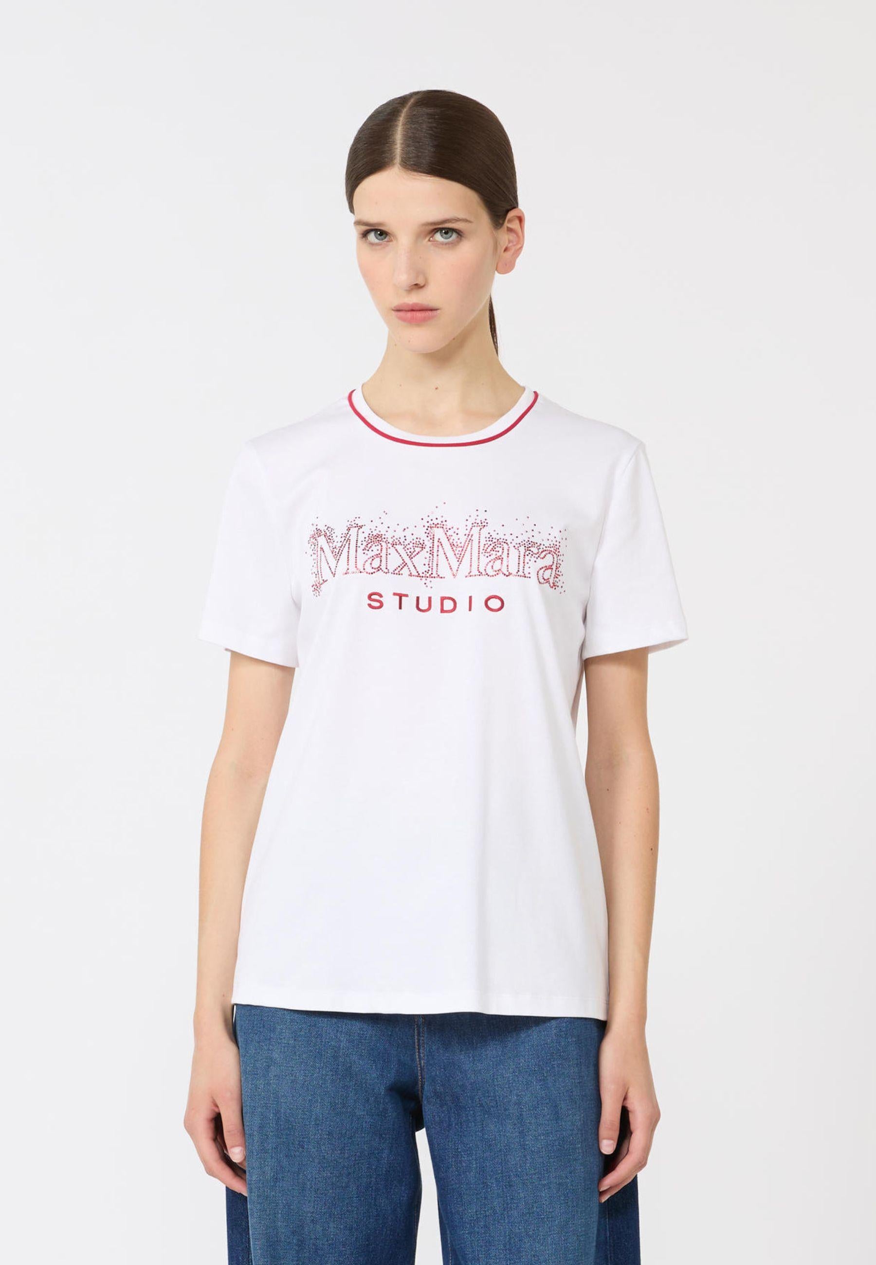 T-shirt Max Mara Studio in cotone con logo 
