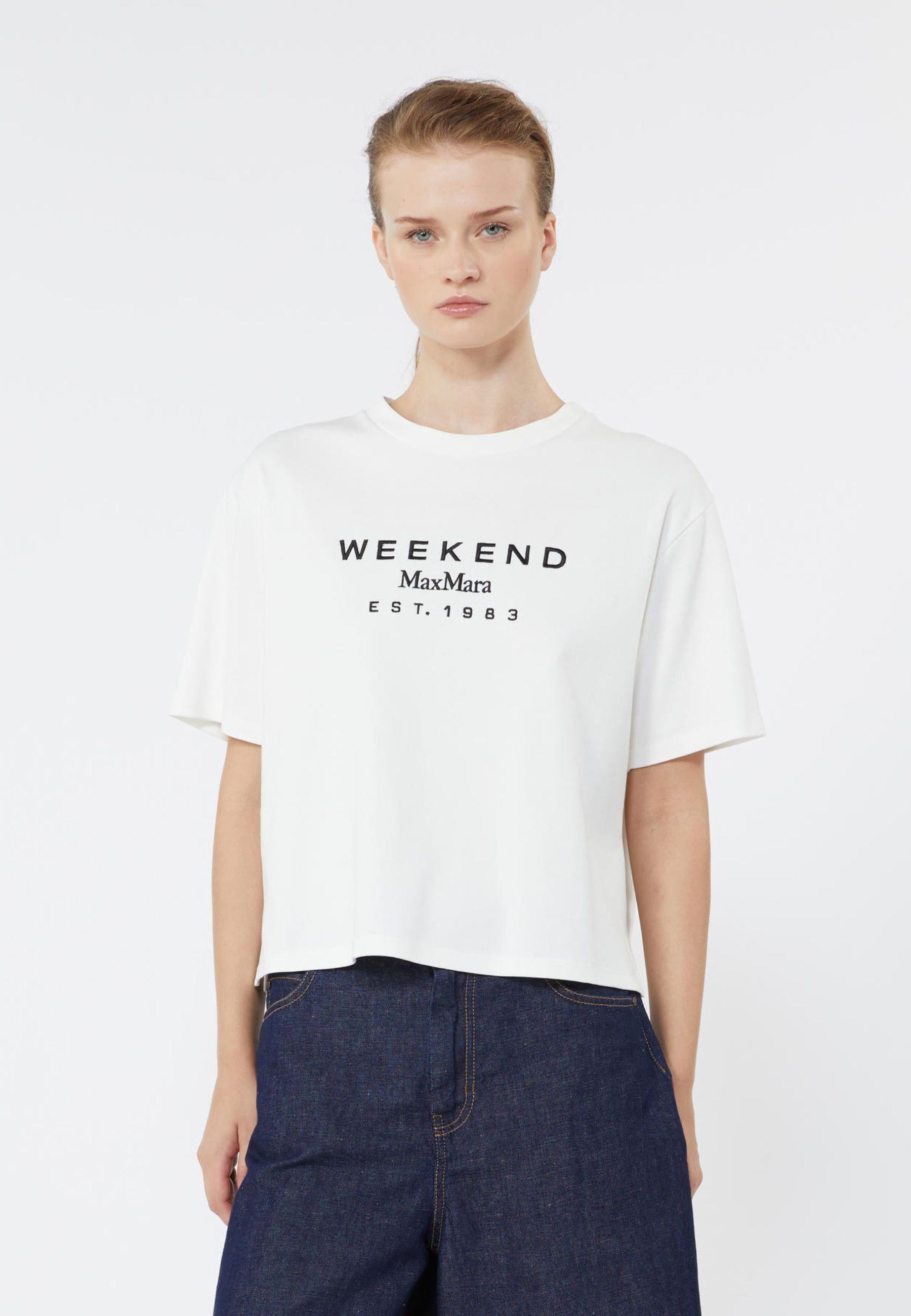 T-shirt Max Mara Weekend donna in cotone boxy con logo 