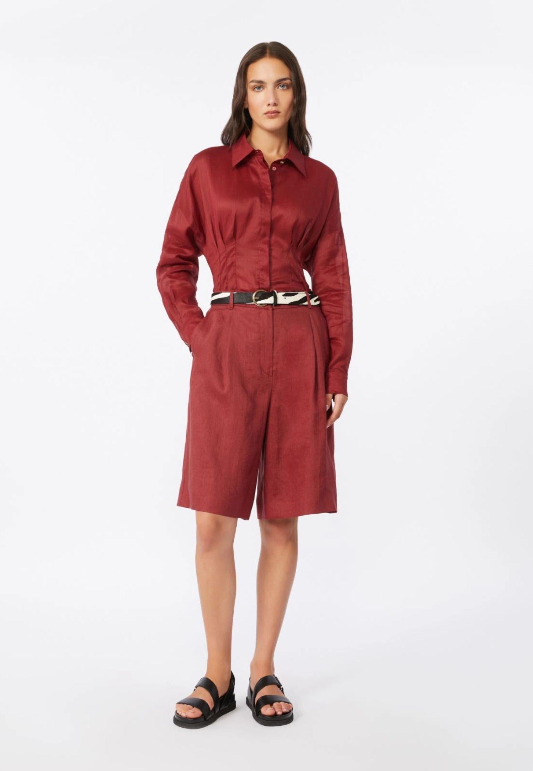 Max Mara Studio - Bermuda lungo in tela di lino 