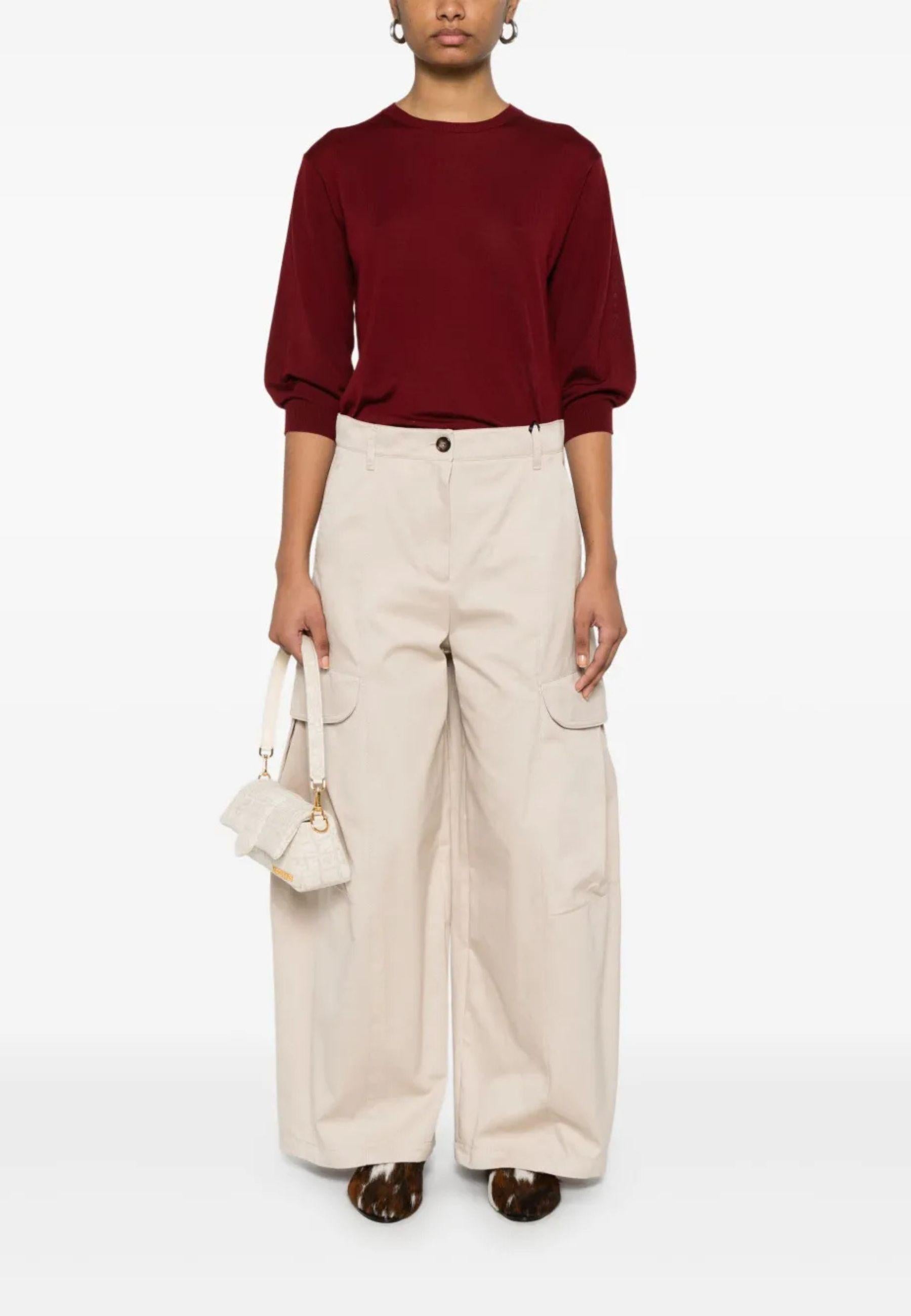 'S Max Mara - Pantaloni Rosatea in Cotone Beige Archivio 