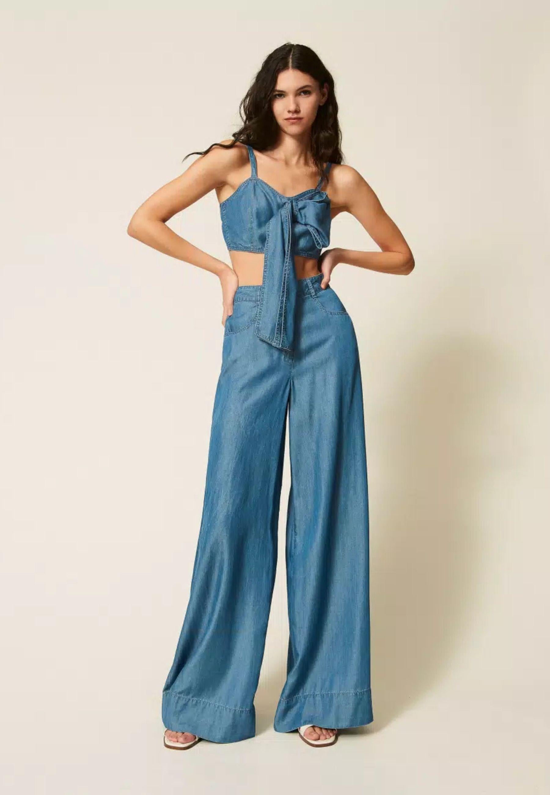 Pantaloni palazzo in denim TENCEL™ - Actitude 