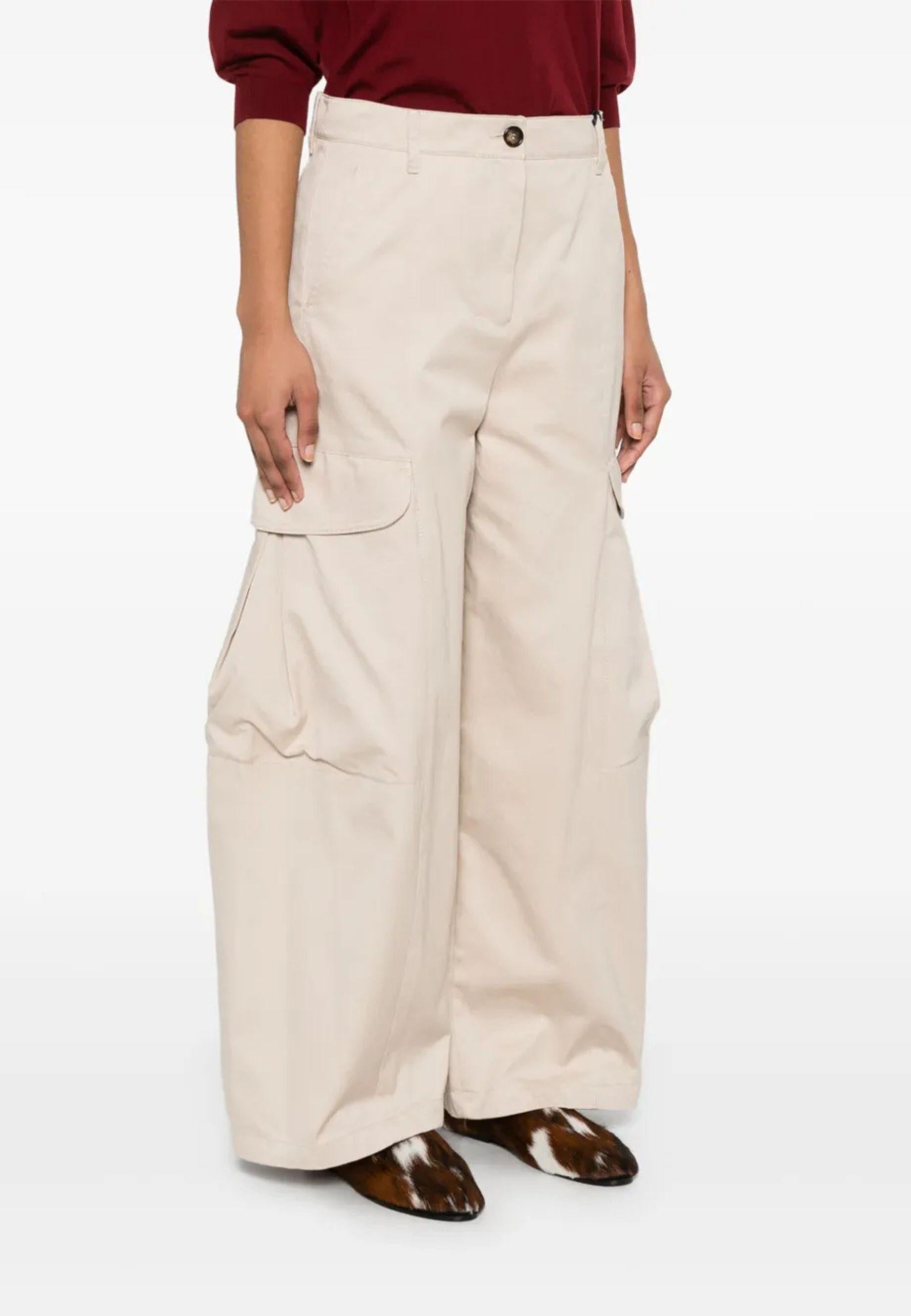 'S Max Mara - Pantaloni Rosatea in Cotone Beige Archivio 