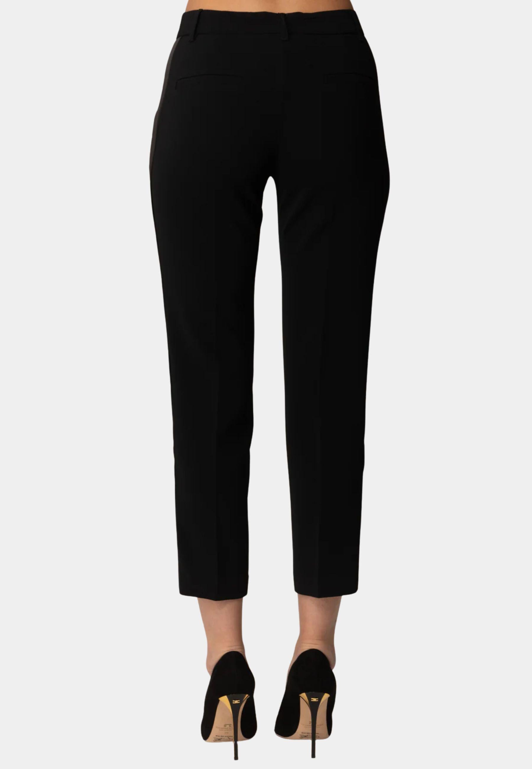Pantaloni Cropped Twinset Actitude in Crêpe - Nero 