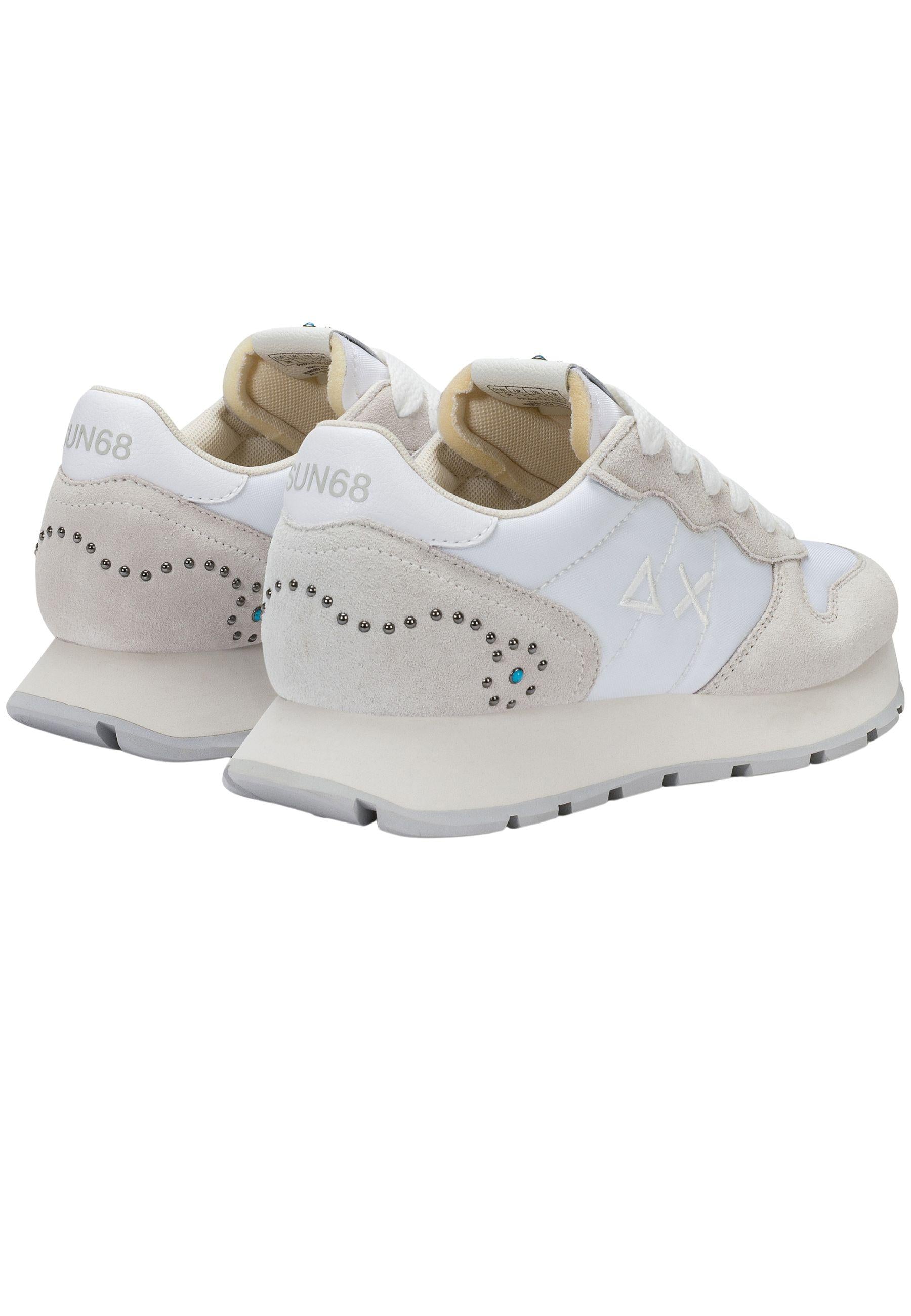 SUN68 Sneakers Donna in Tessuto e Suede con Dettagli Gioiello 