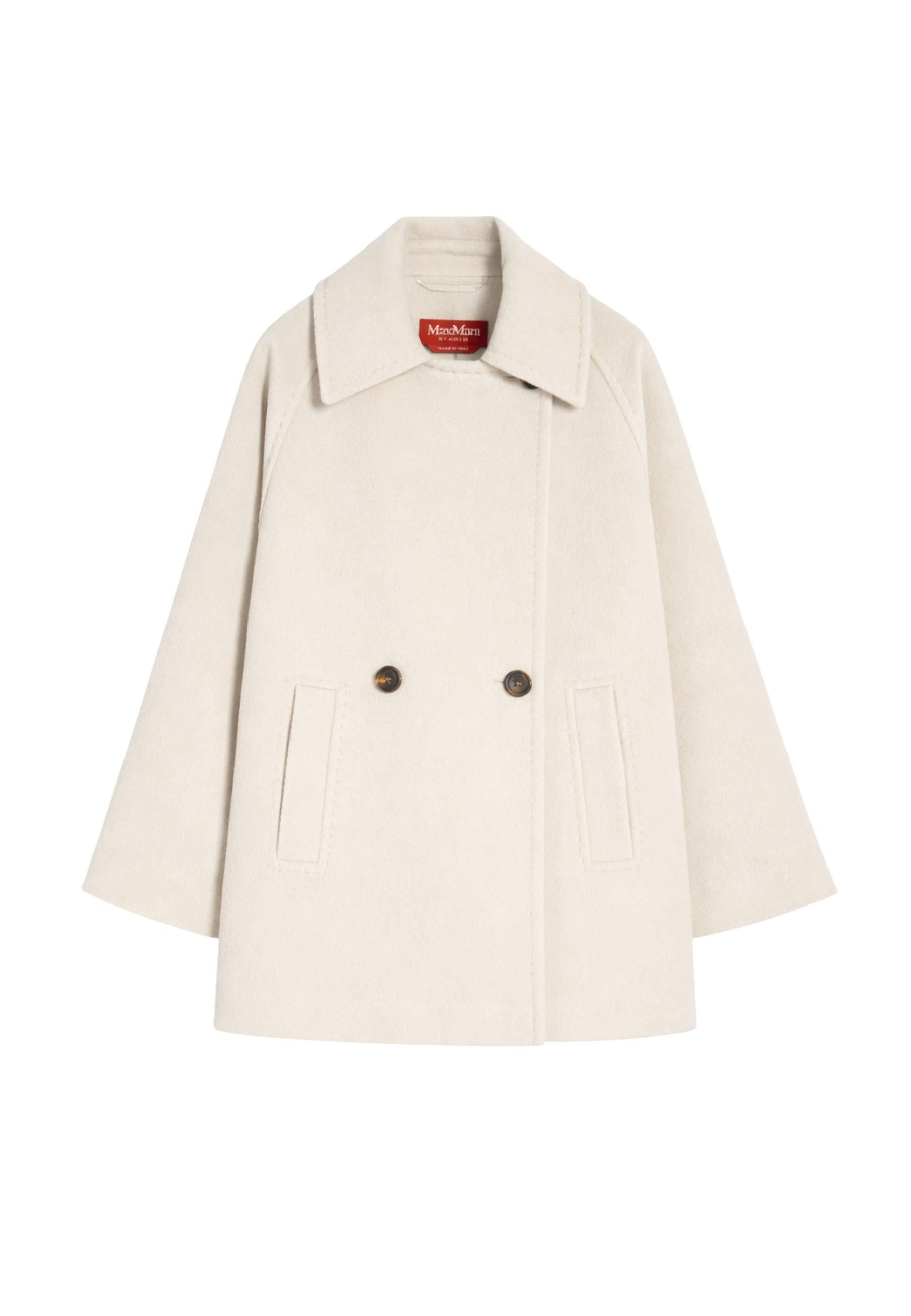 Cappotto corto doppiopetto in beaver di pura lana - linea oversize 