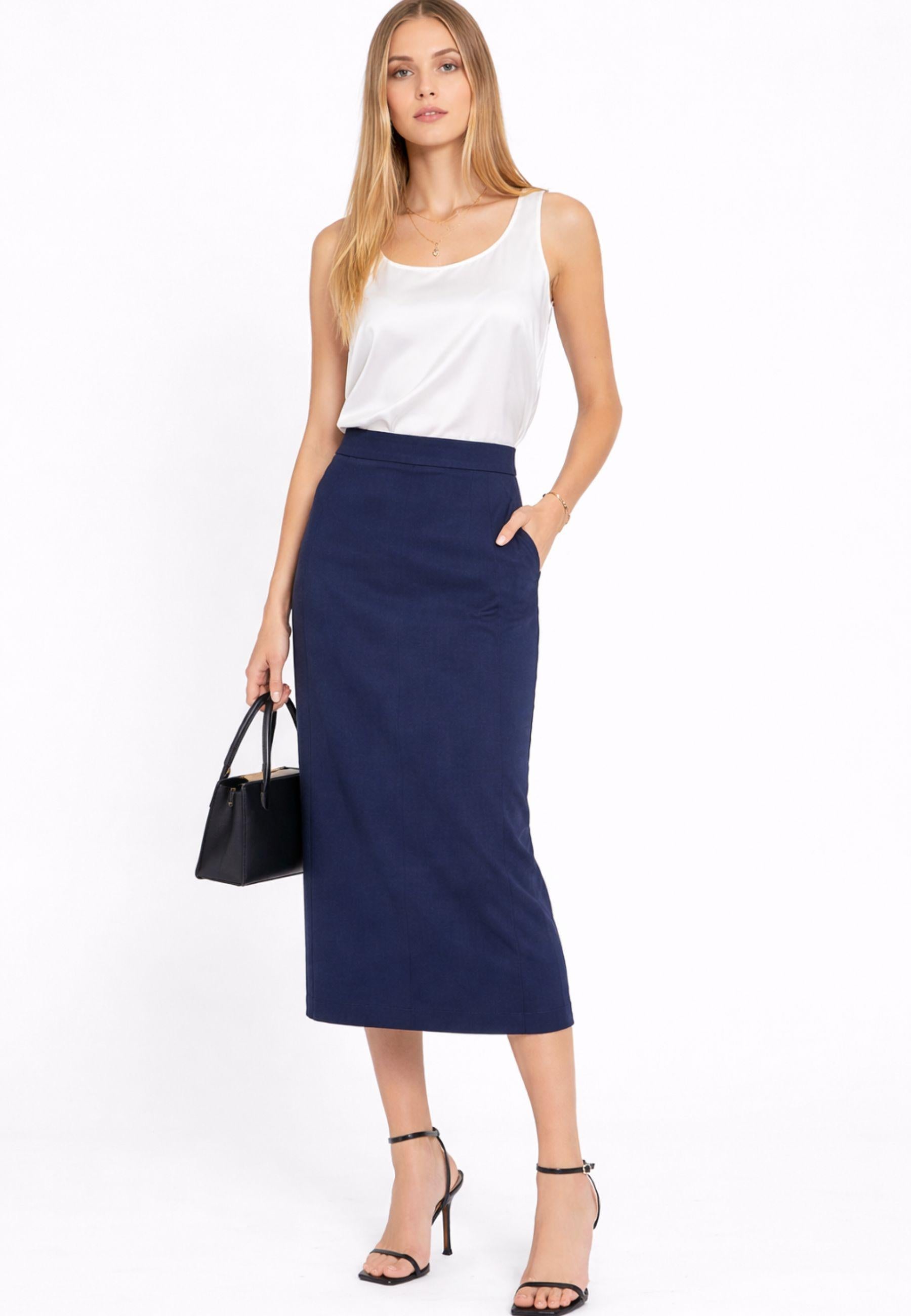 Max Mara Studio - Gonna longuette a tubino in cotone 