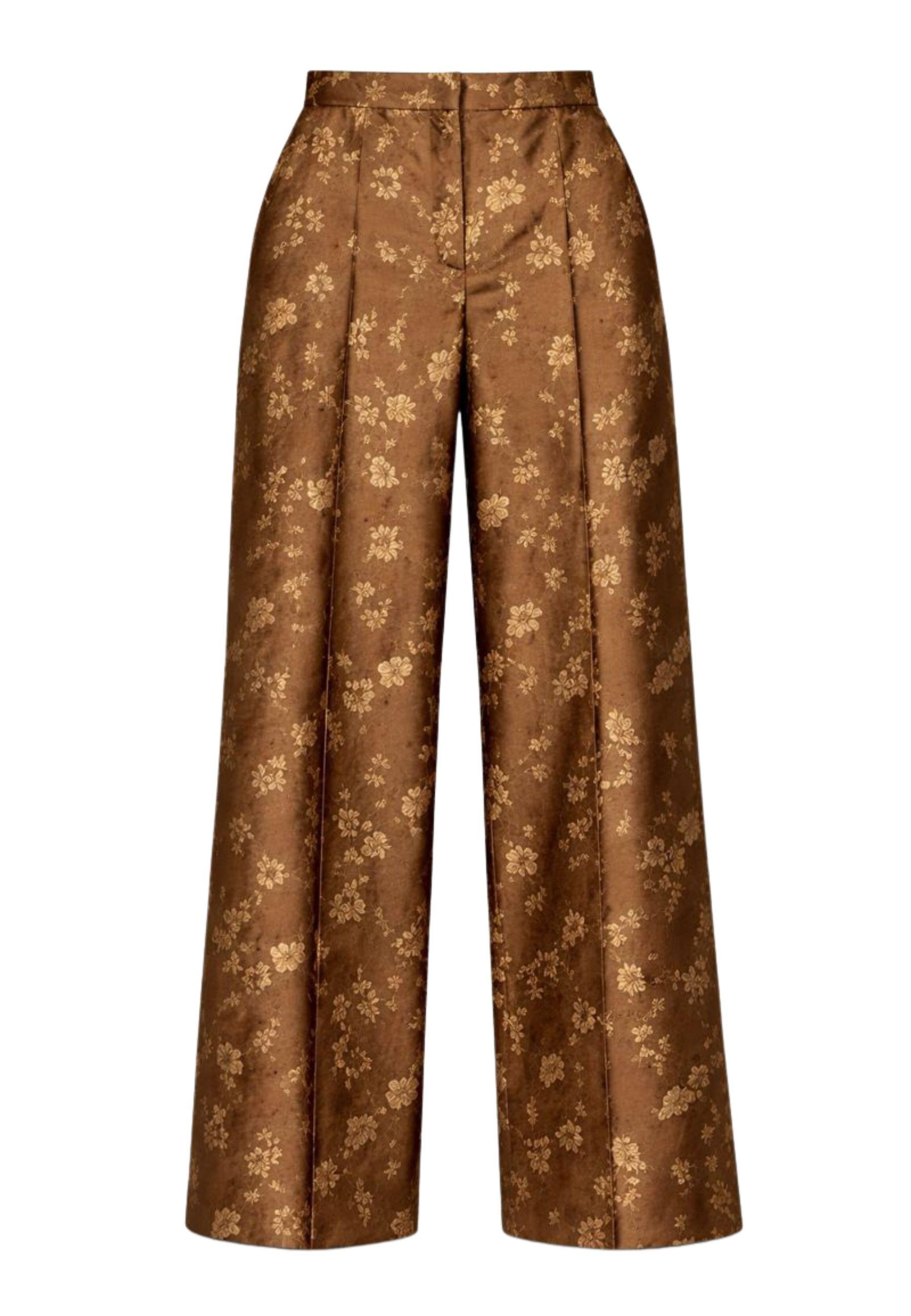 Pantaloni Max Mara Studio in tessuto jacquard con fibra metallizzata 