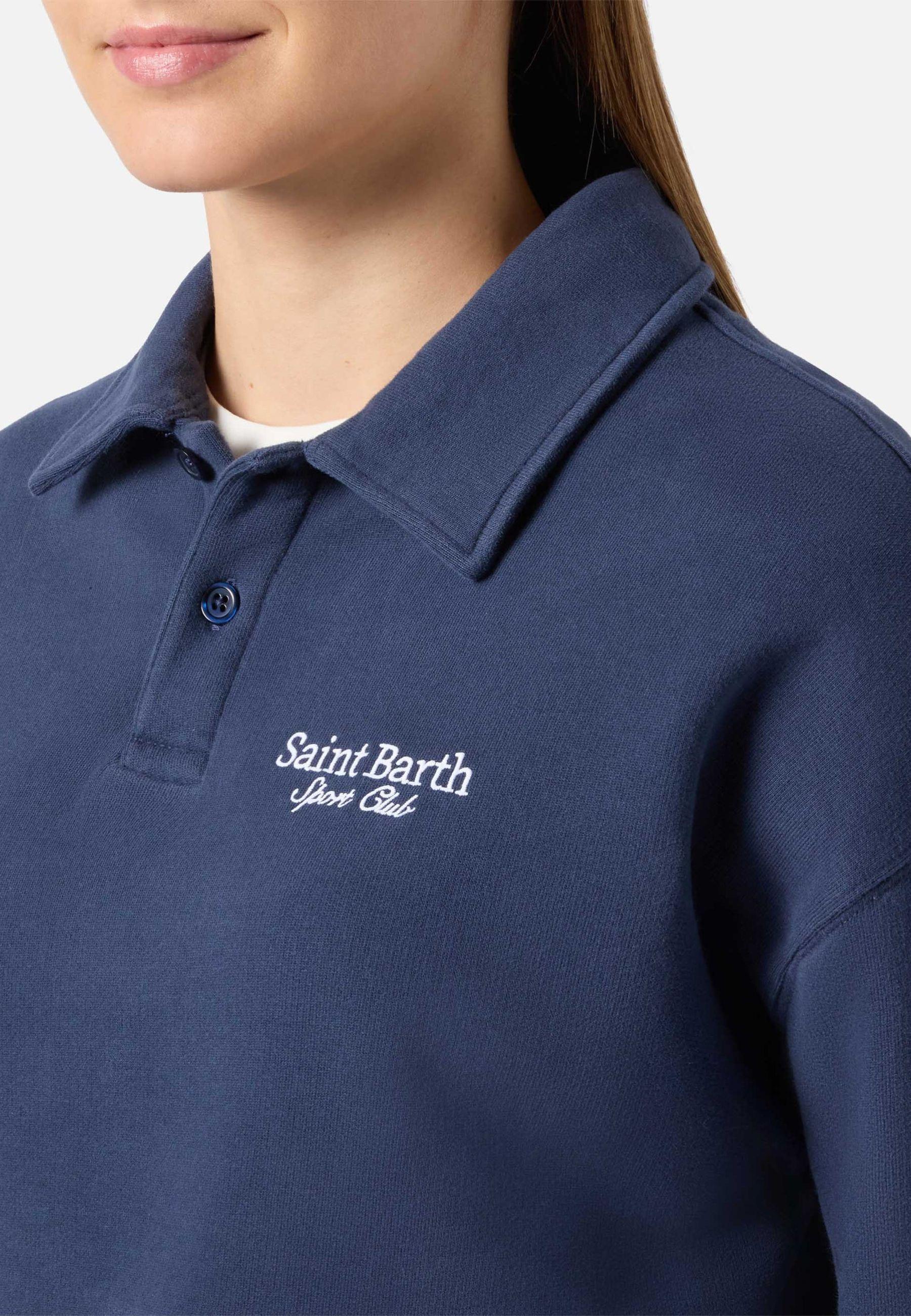MC2 Saint Barth - Felpa Berenice blu con ricamo Saint Barth Sport Club 