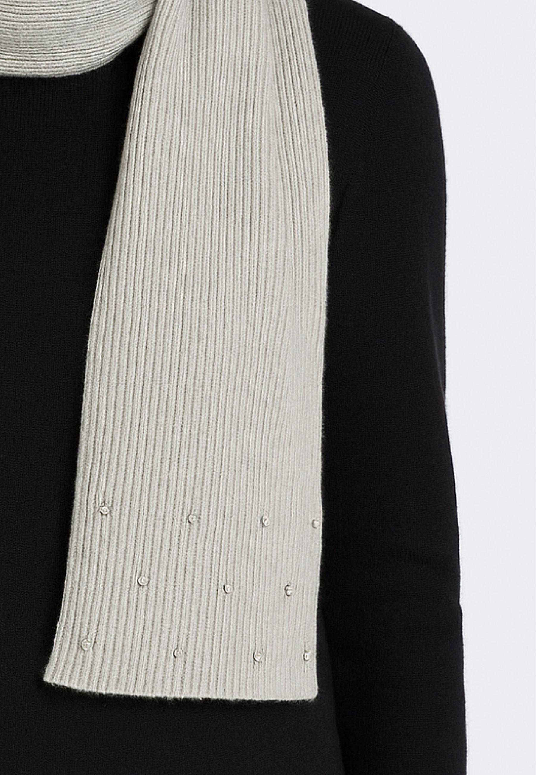 Twinset Milano - Sciarpa in maglia grigia con borchie 