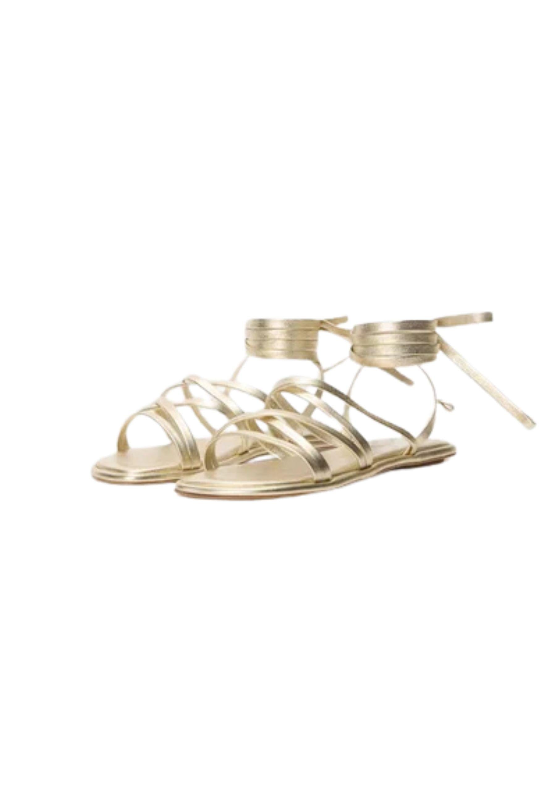 Weekend Max Mara - Sandali Fiabe con cinturino in pelle dorata 